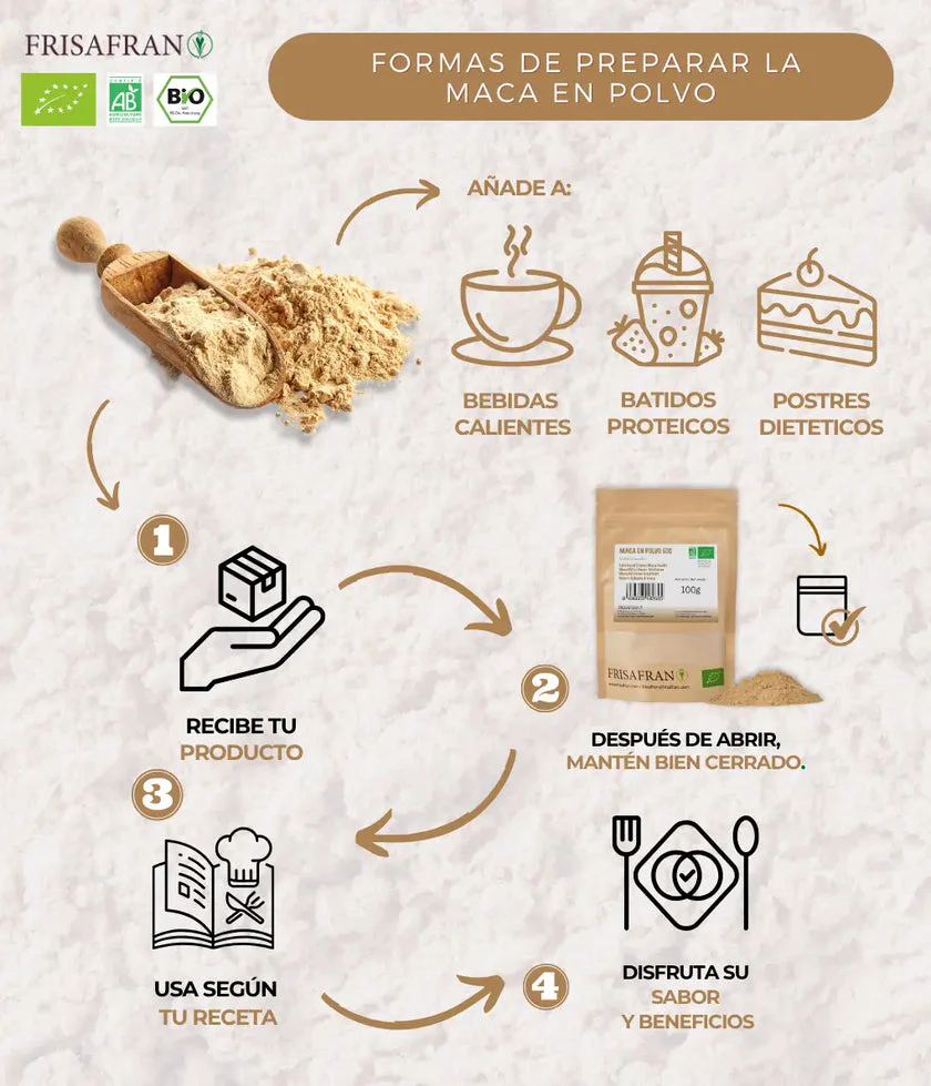 Maca Gelatinizada En Polvo Ecológica | Calidad | Frisafran 100 G - Image 5