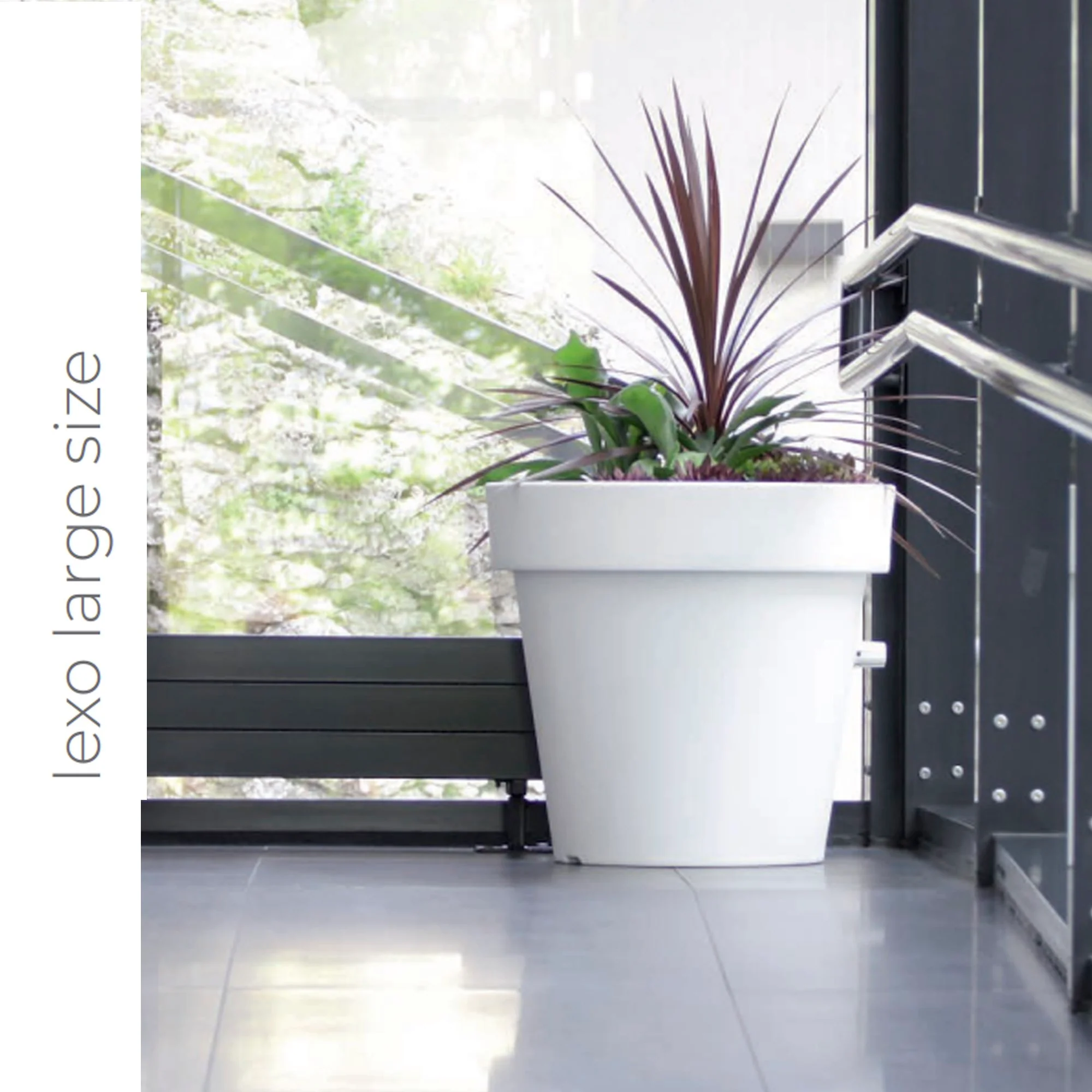 Maceta Lexo Round 212l., Dimensiones (mm) 800x800x740, Color Antracita - Image 2