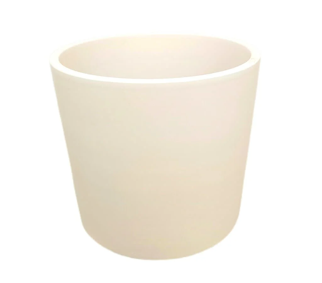 Macetero De Cerámica Cilindro Monocolor Blanco 36cm