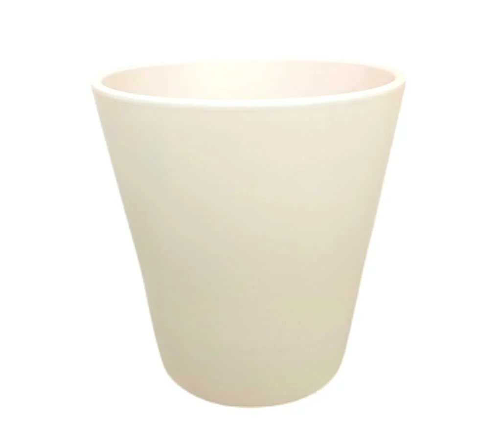 Macetero De Cerámica Cónica Monocolor Blanco 46cm
