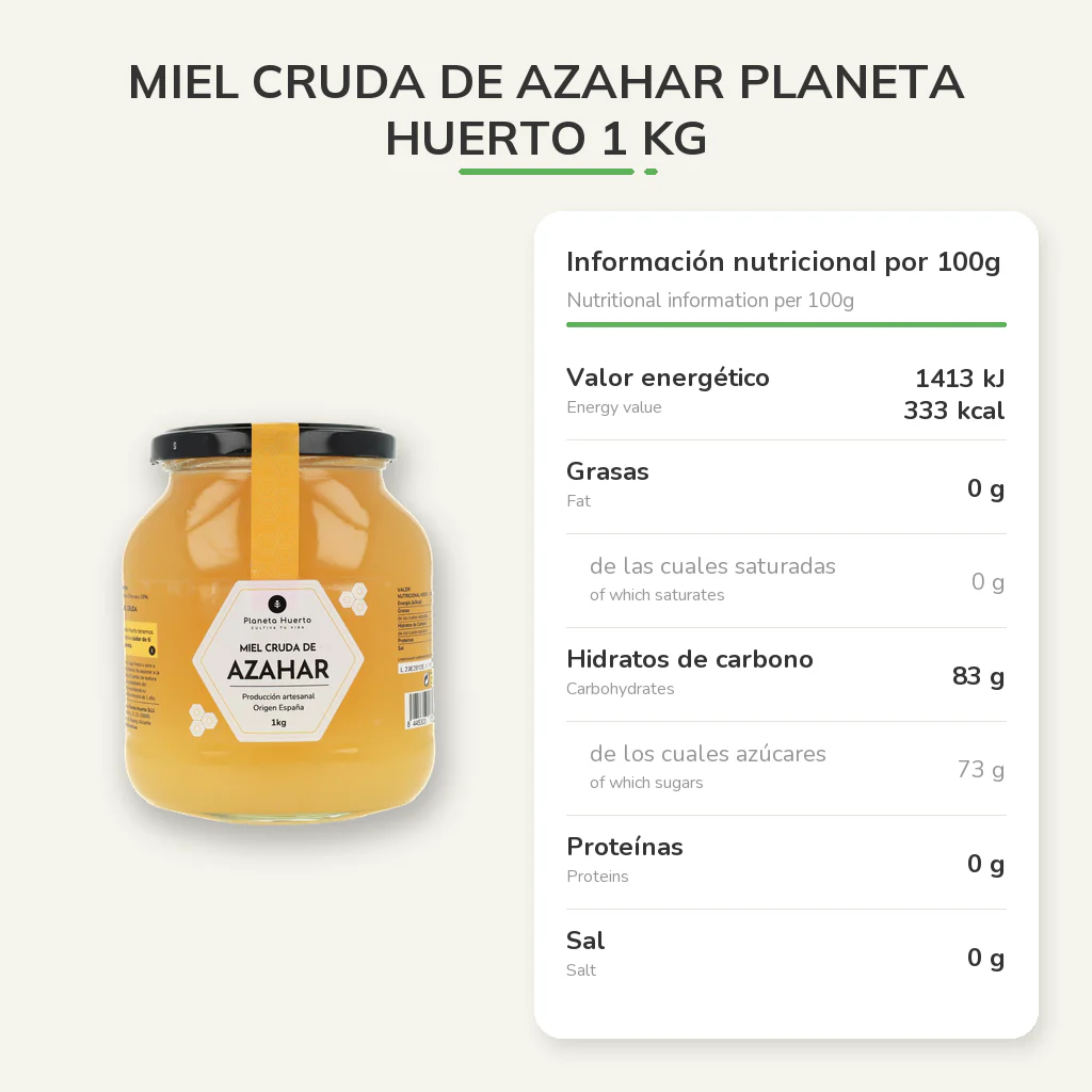 Miel Cruda de Azahar Planeta Huerto 1 Kg - Image 7
