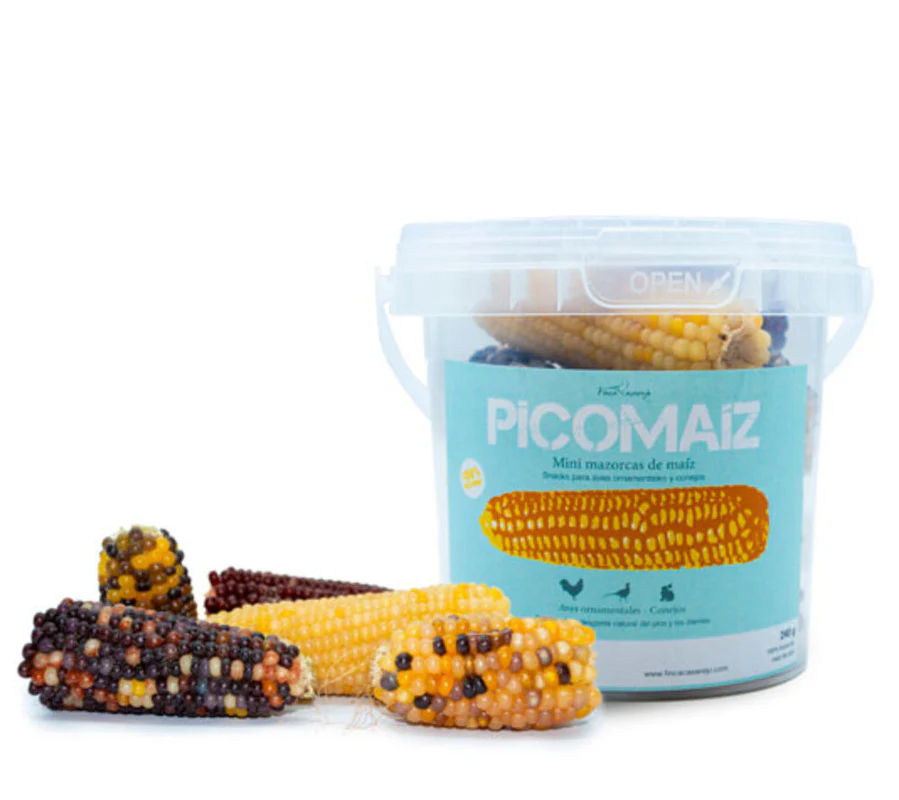 Mini Mazorcas De Maíz Para Gallinas Y Conejos - Picomaíz – Snack 100% Natural Para Roedores Y Aves – 240 G