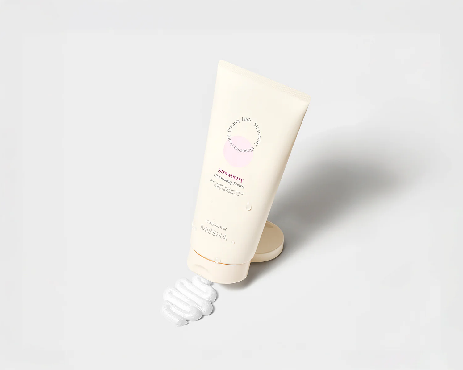 Missha Creamy Latte Cleansing Foam [strawberry] (172ml) - Espuma Limpiadora Fresa - Image 2