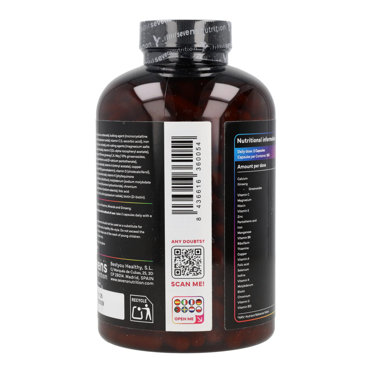 Multivitaminas Sevens Nutrition 365 cápsulas - Image 7