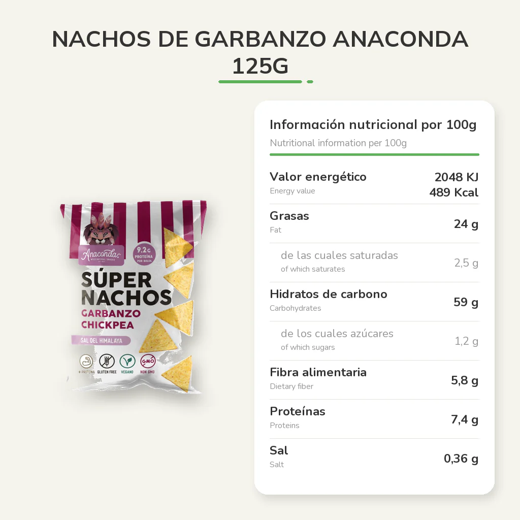 Nachos de Garbanzo Anaconda 125g - Image 3