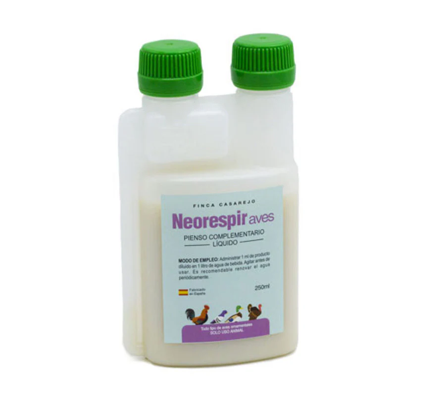 Neorespir 250 ML – Complemento vitamínico líquido con Menta, eucalipto y equinácea para Aves – Apoyo nutricional