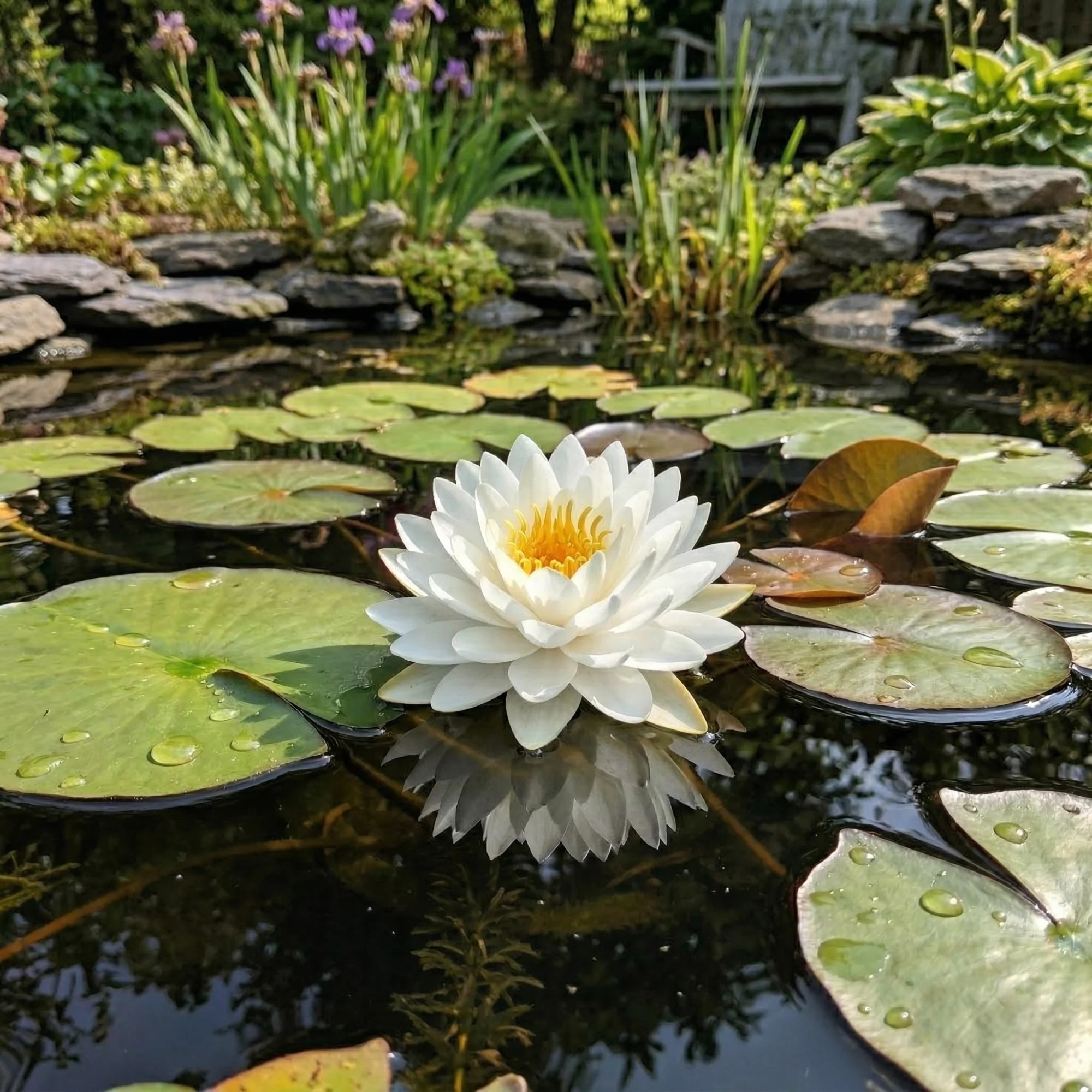 Nymphaea Bambi Nenúfar Estanque - Floración - Resistente - Con Cesta - Image 3