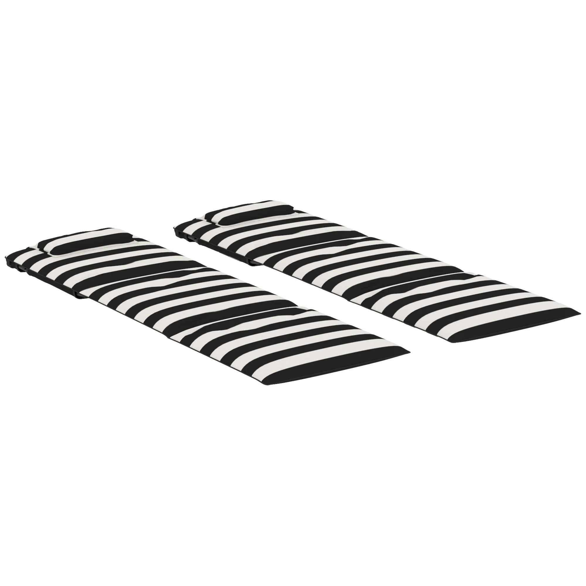 Outsunny 2 Esterillas De Playa Plegable Con Respaldo Ajustable Gris Y Blanco - Image 4
