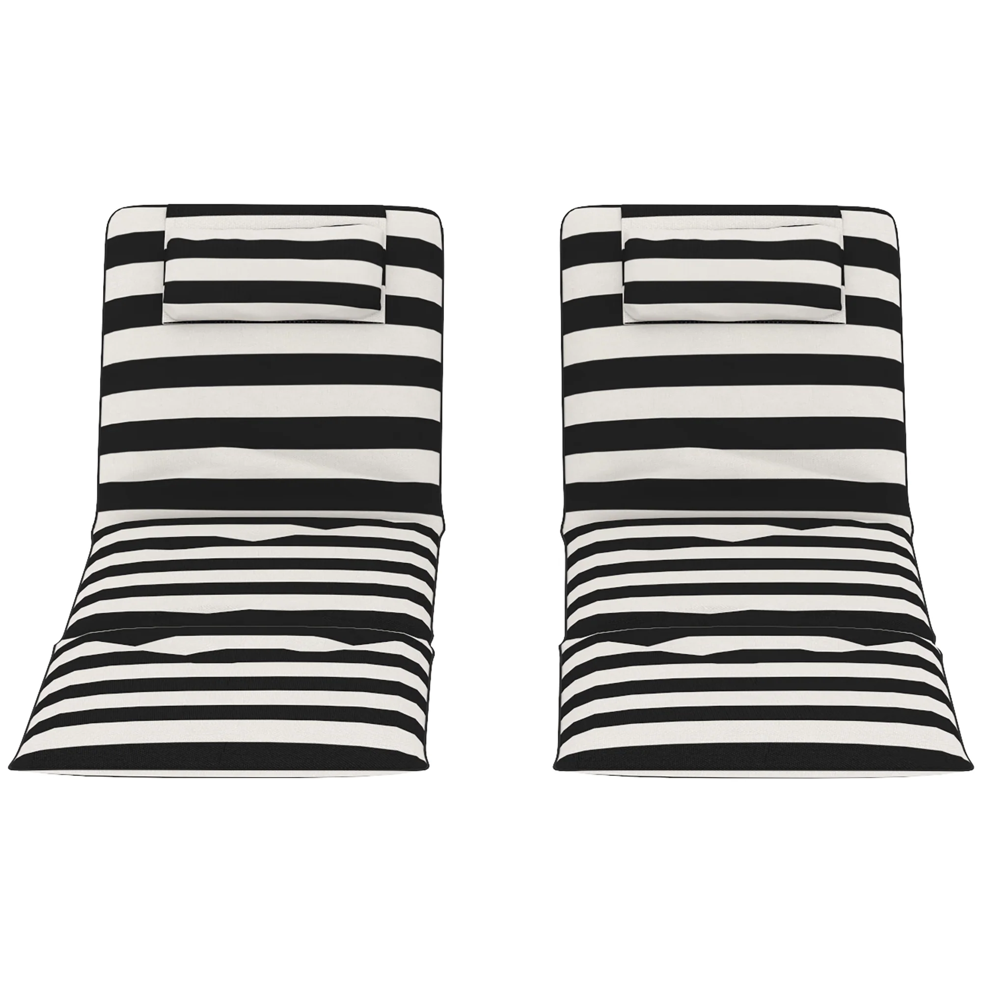 Outsunny 2 Esterillas De Playa Plegable Con Respaldo Ajustable Gris Y Blanco - Image 5