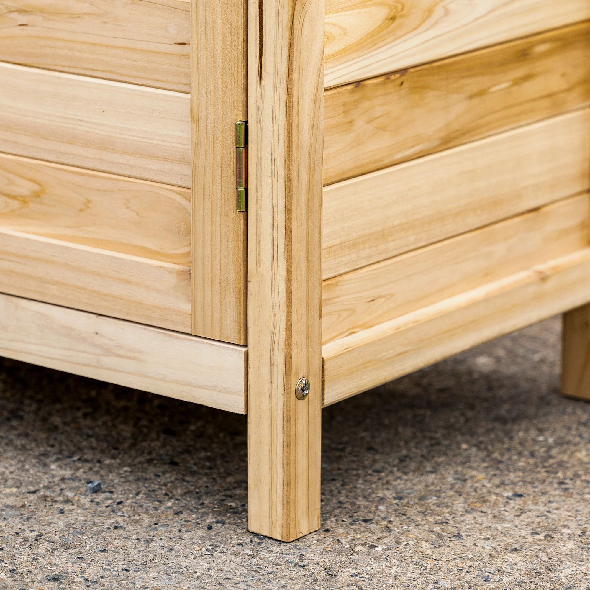 Outsunny Armario De Jardín De Madera Con 2 Puertas Estante 83x40x92 Cm Natural - Image 4