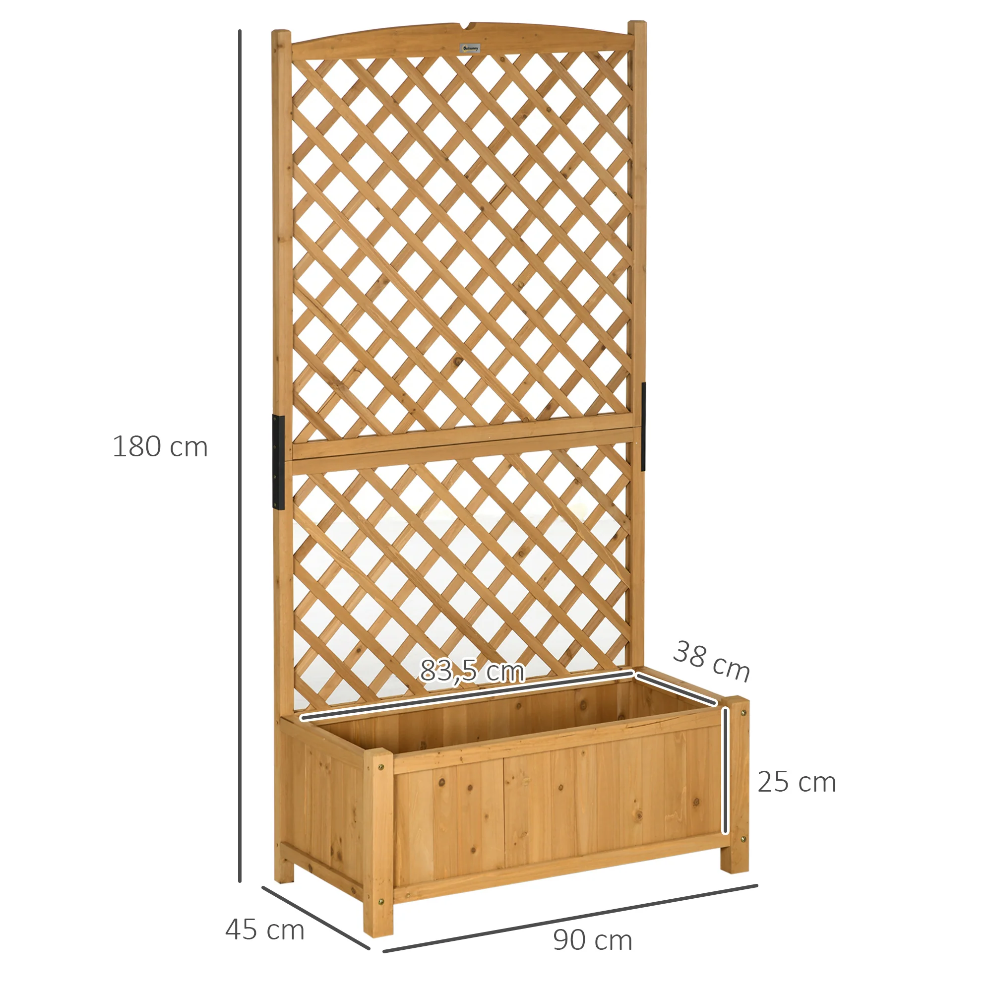 Outsunny Arriate De Jardín Con Enrejado Para Trepadora Cultivos 90x45x180 Cm - Image 3