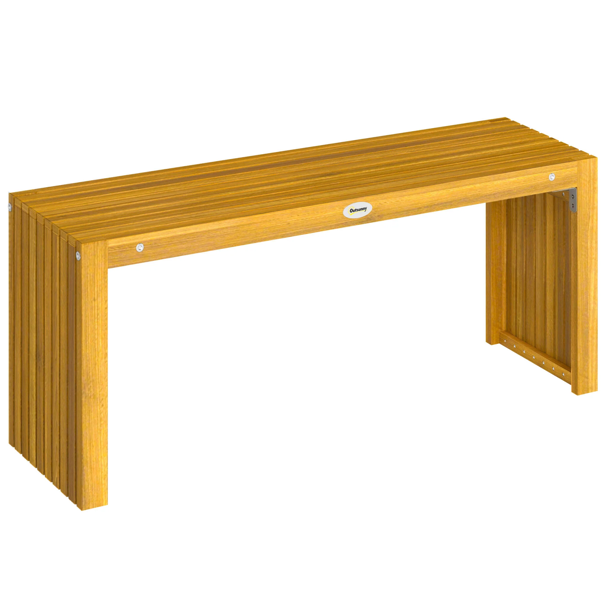 Outsunny Banco De Jardín De Madera Rústico De 2 Plazas 110x30x45 Cm Natural