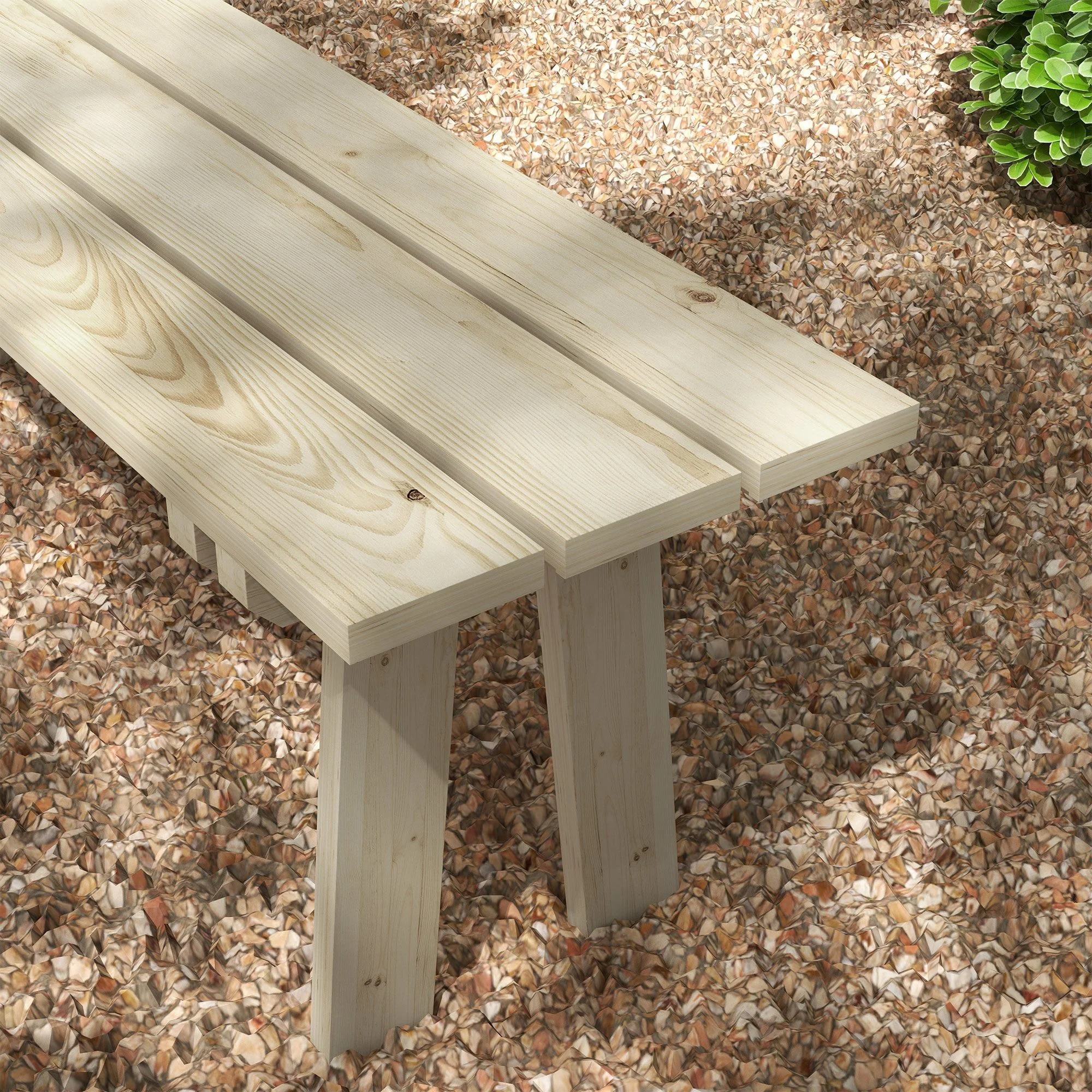 Outsunny Banco De Madera De 2 Plazas Carga 220 Kg 130x38x45 Cm Natural - Image 5
