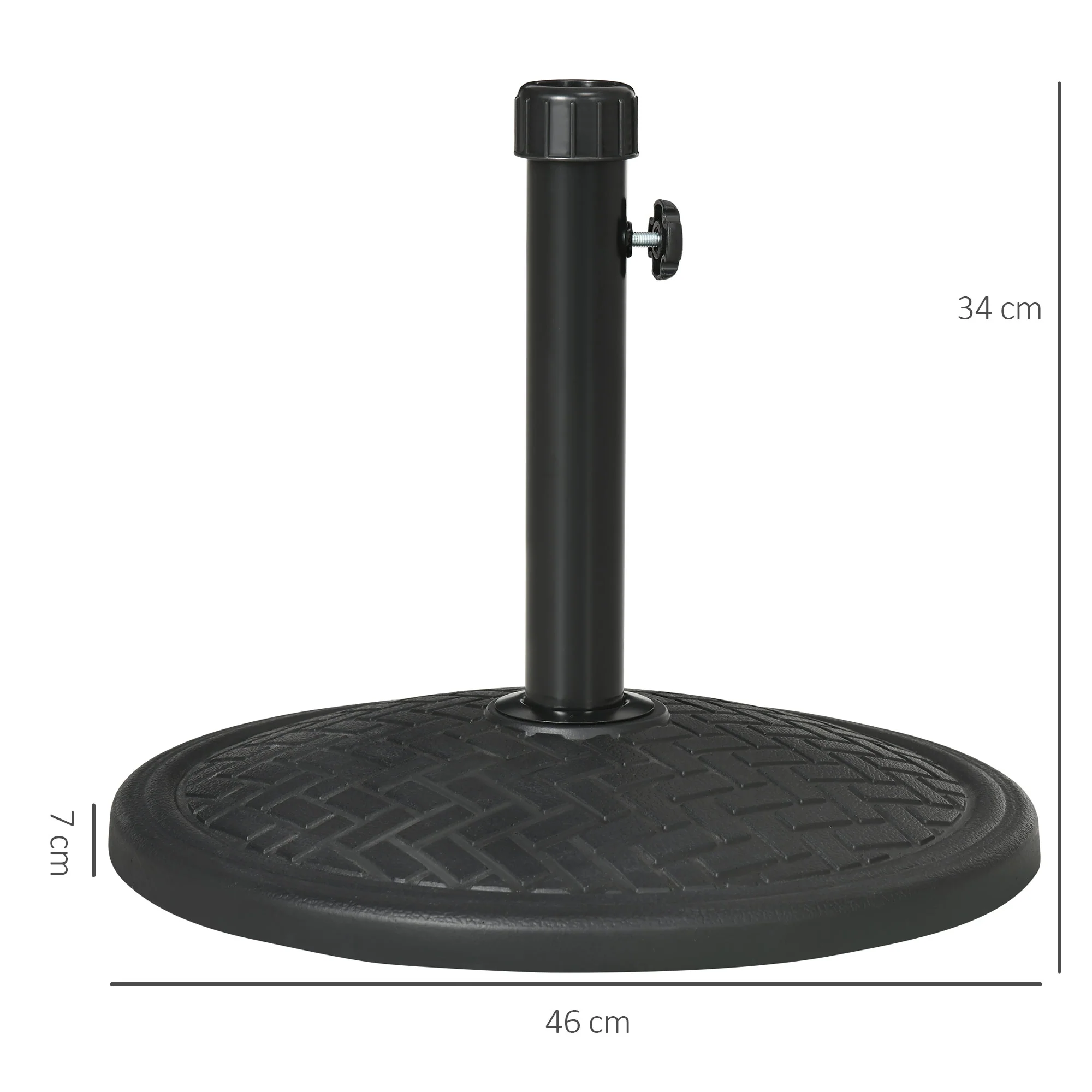 Outsunny Base De Sombrilla De Hormigón 14 Kg Para Mástil De Ø32-38 Mm Ø46x34 Cm - Image 3
