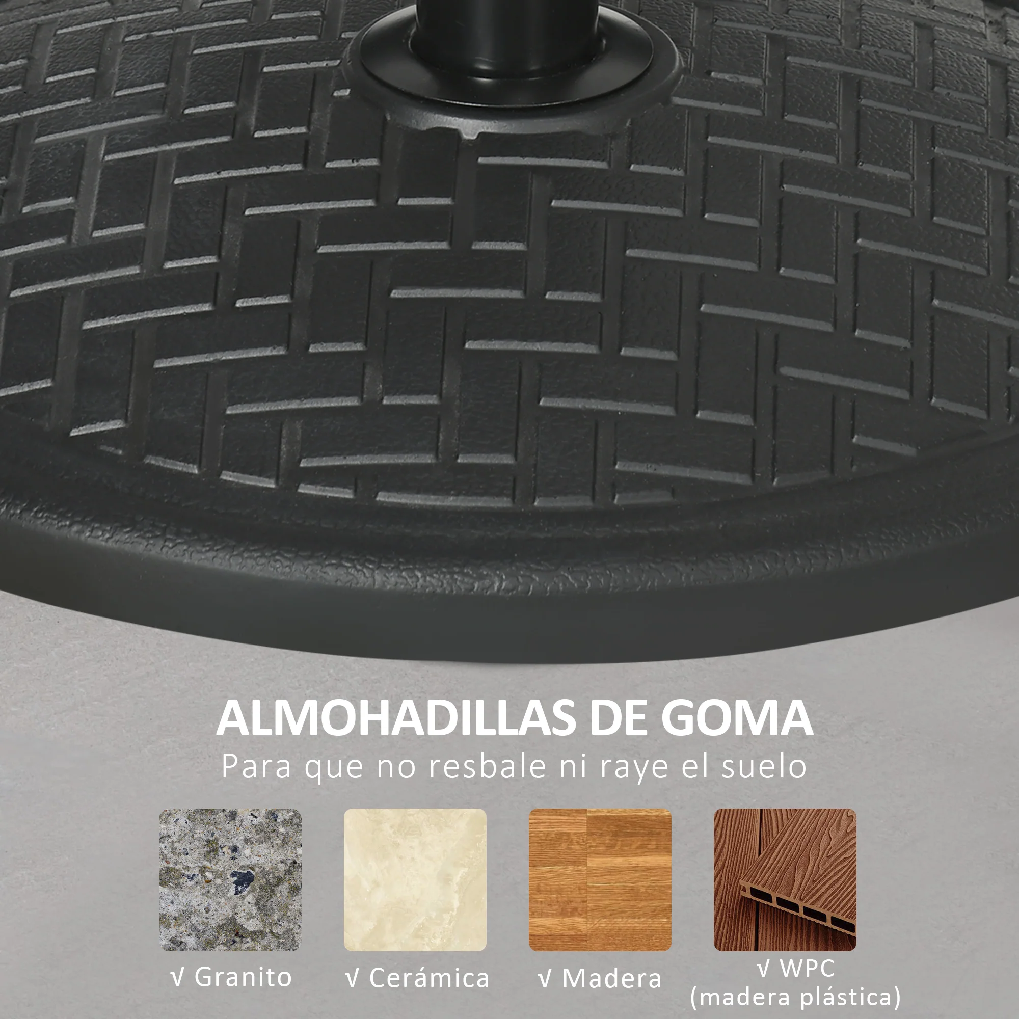 Outsunny Base De Sombrilla De Hormigón 14 Kg Para Mástil De Ø32-38 Mm Ø46x34 Cm - Image 6