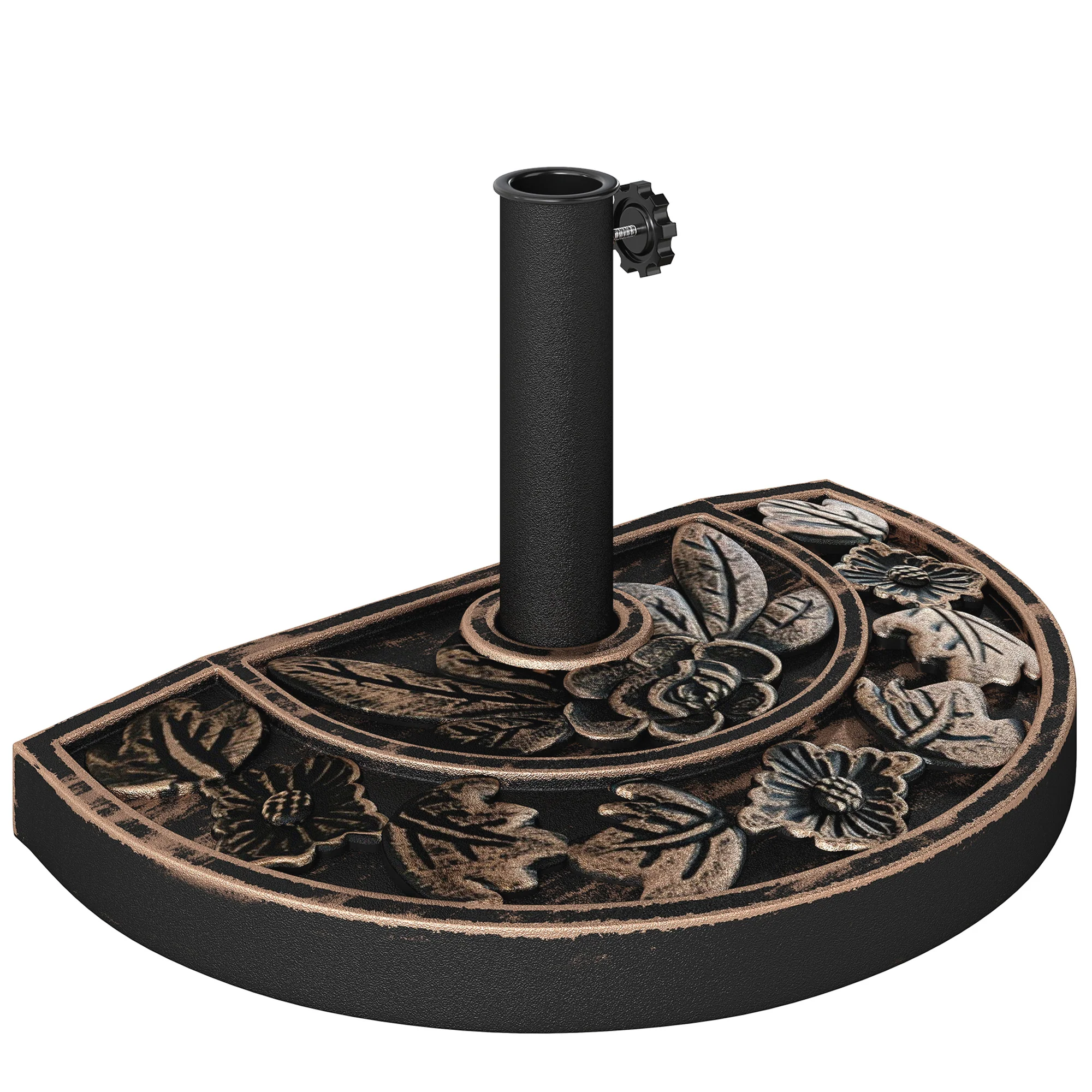 Outsunny Base De Sombrilla Peso 9 Kg En Forma De Semicírculo 50x31x32 Cm Bronce