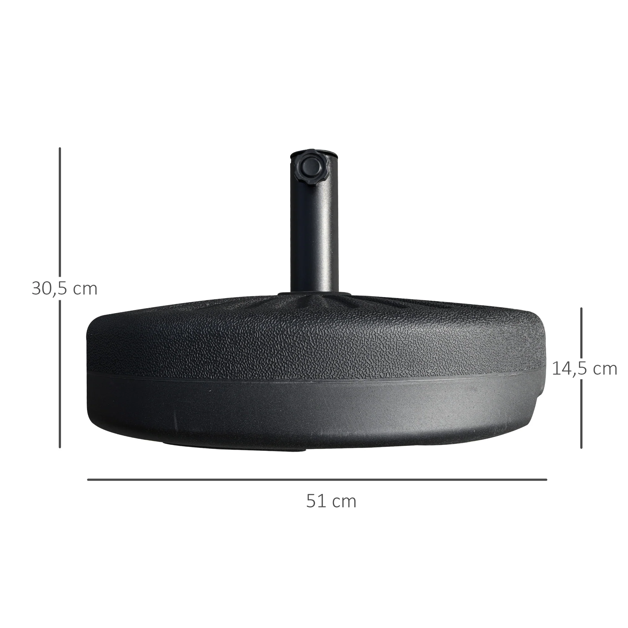 Outsunny Base De Sombrilla Rellenable De Agua 22kg Para Poste 38/48mm Ø51x30,5cm - Image 3