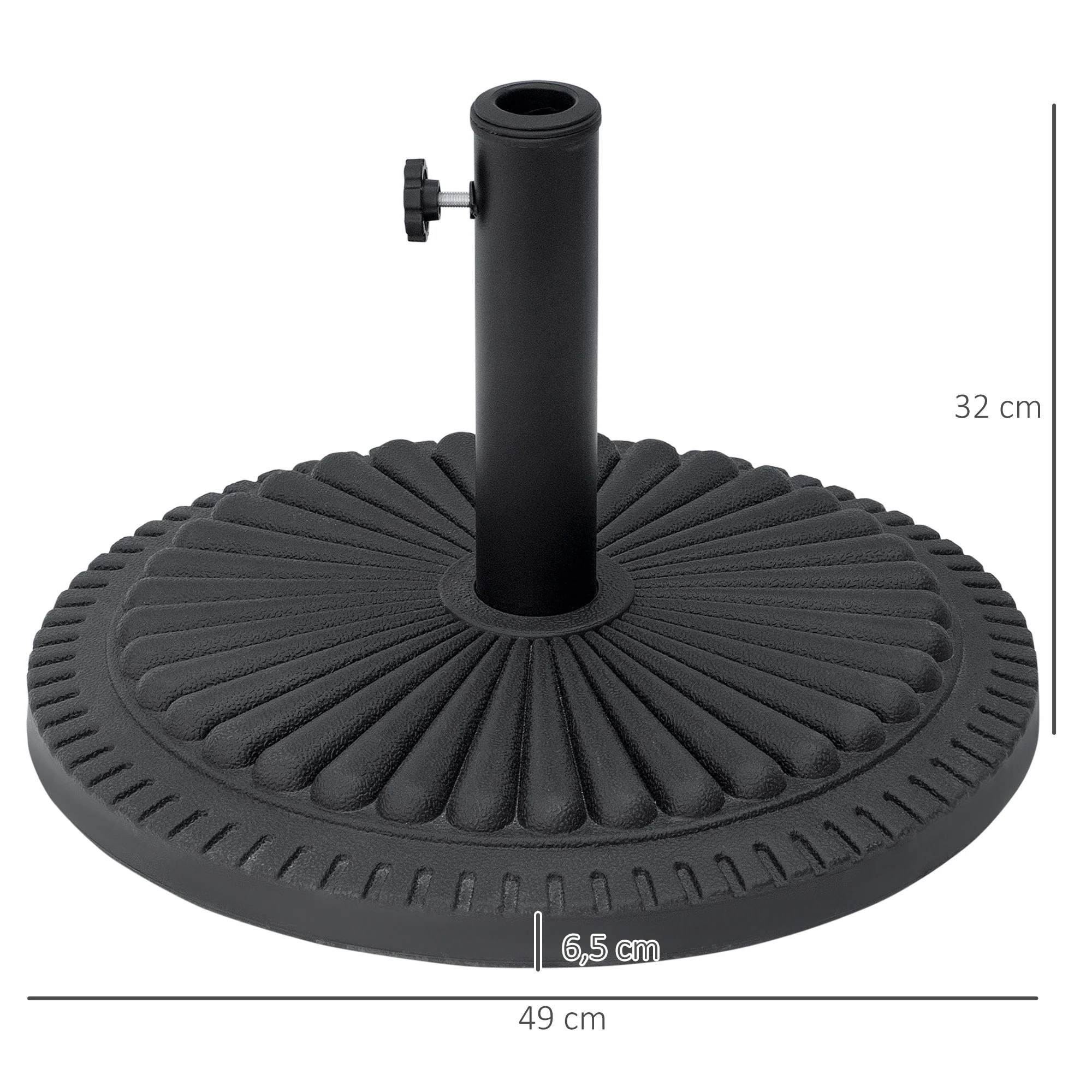 Outsunny Base Para Sombrilla Jardín Peso 14kg Para Postes De 35/38/48mm Ø49x32cm - Image 3