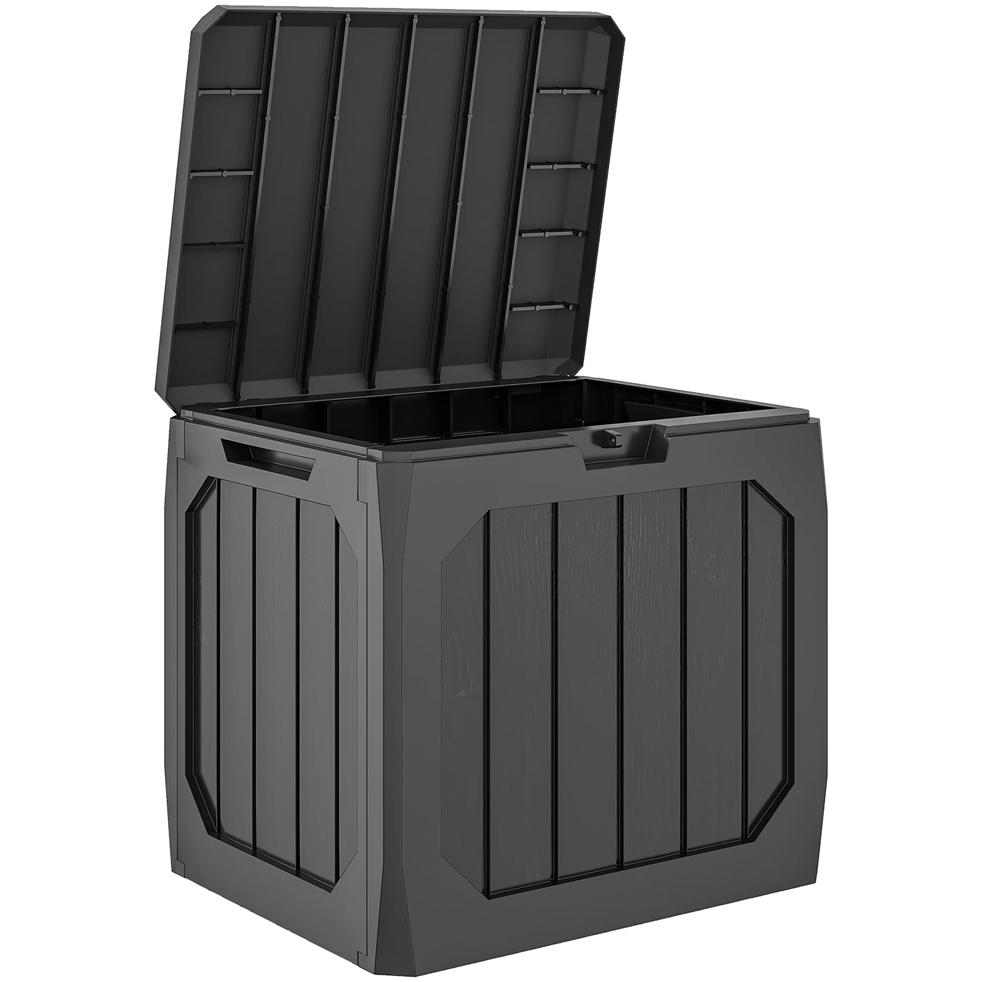 Outsunny Baúl De Almacenaje Exterior 121l Con 2 Asas Impermeable 56x45x53 Cm