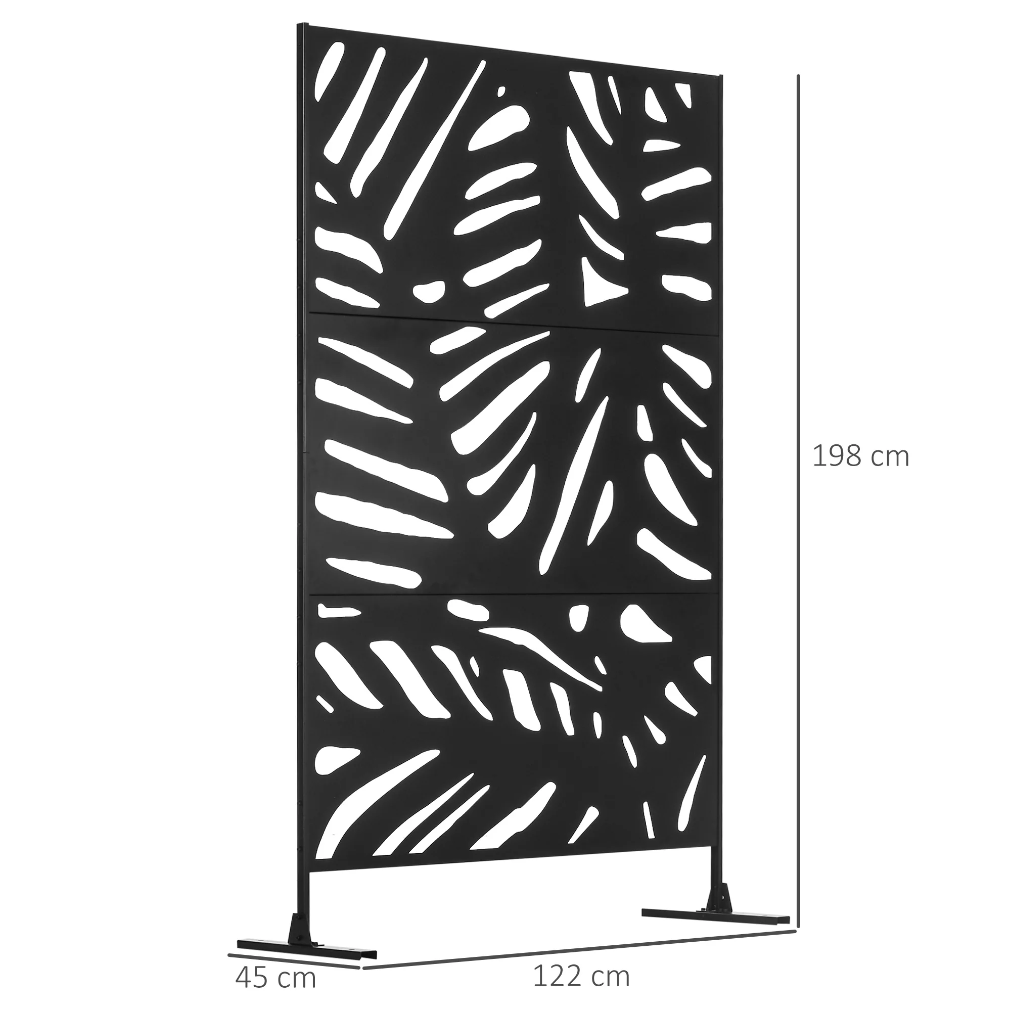 Outsunny Biombo Separador De Ambientes De 3 Paneles 122x198 Cm Negro - Image 3