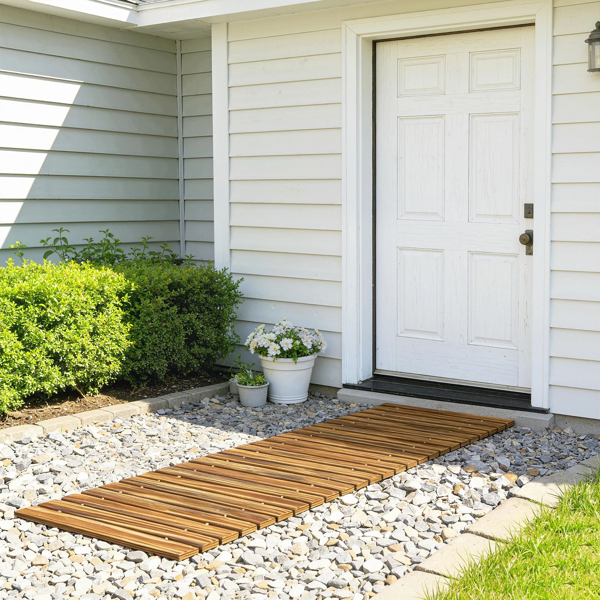 Outsunny Camino De Jardín De Madera 120x38 Cm Para Exteriores Carbonizado - Image 2