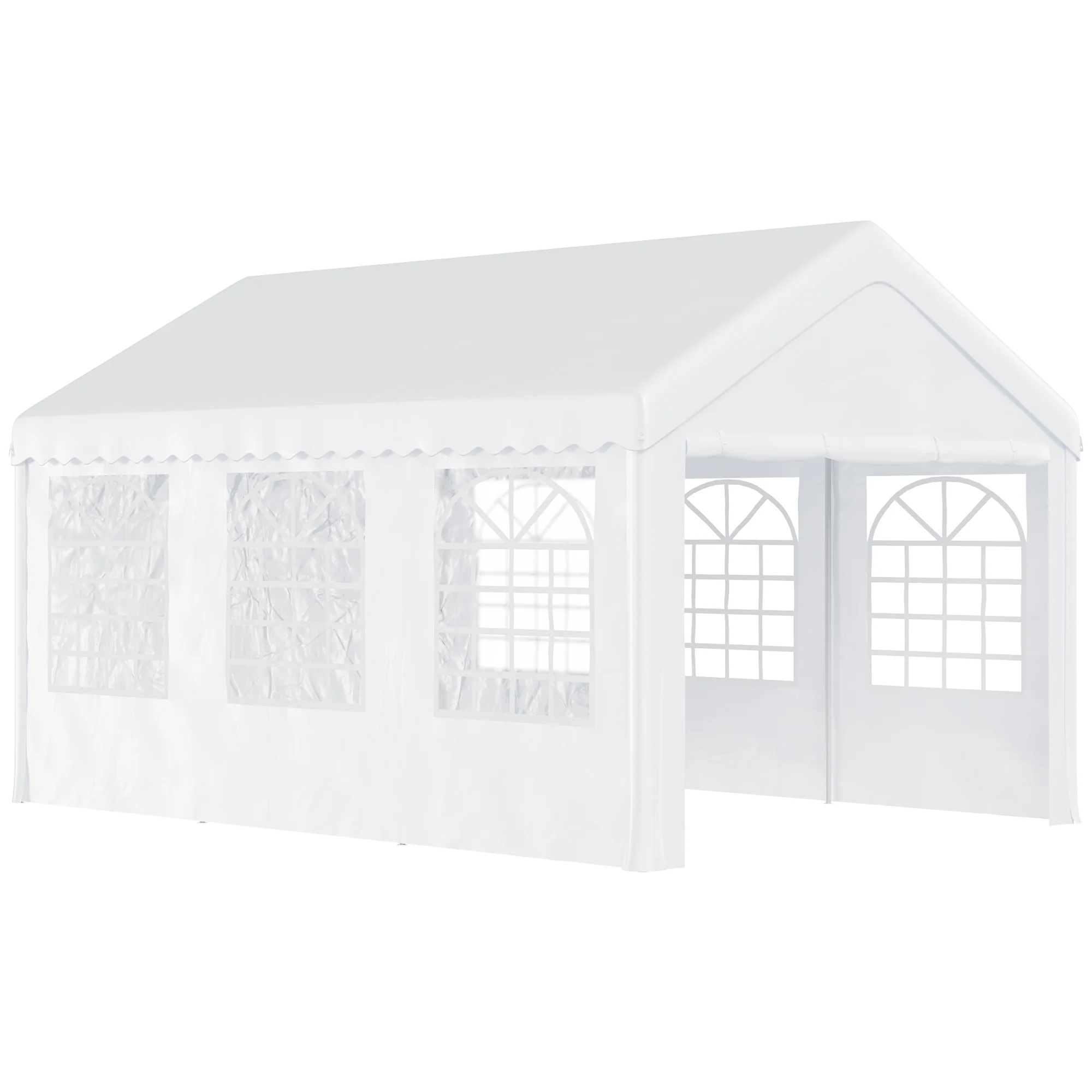 Outsunny Carpa 6x4x2.8m Acero Galvanizado Pabellon Carpas Boda Gazebo Cenador