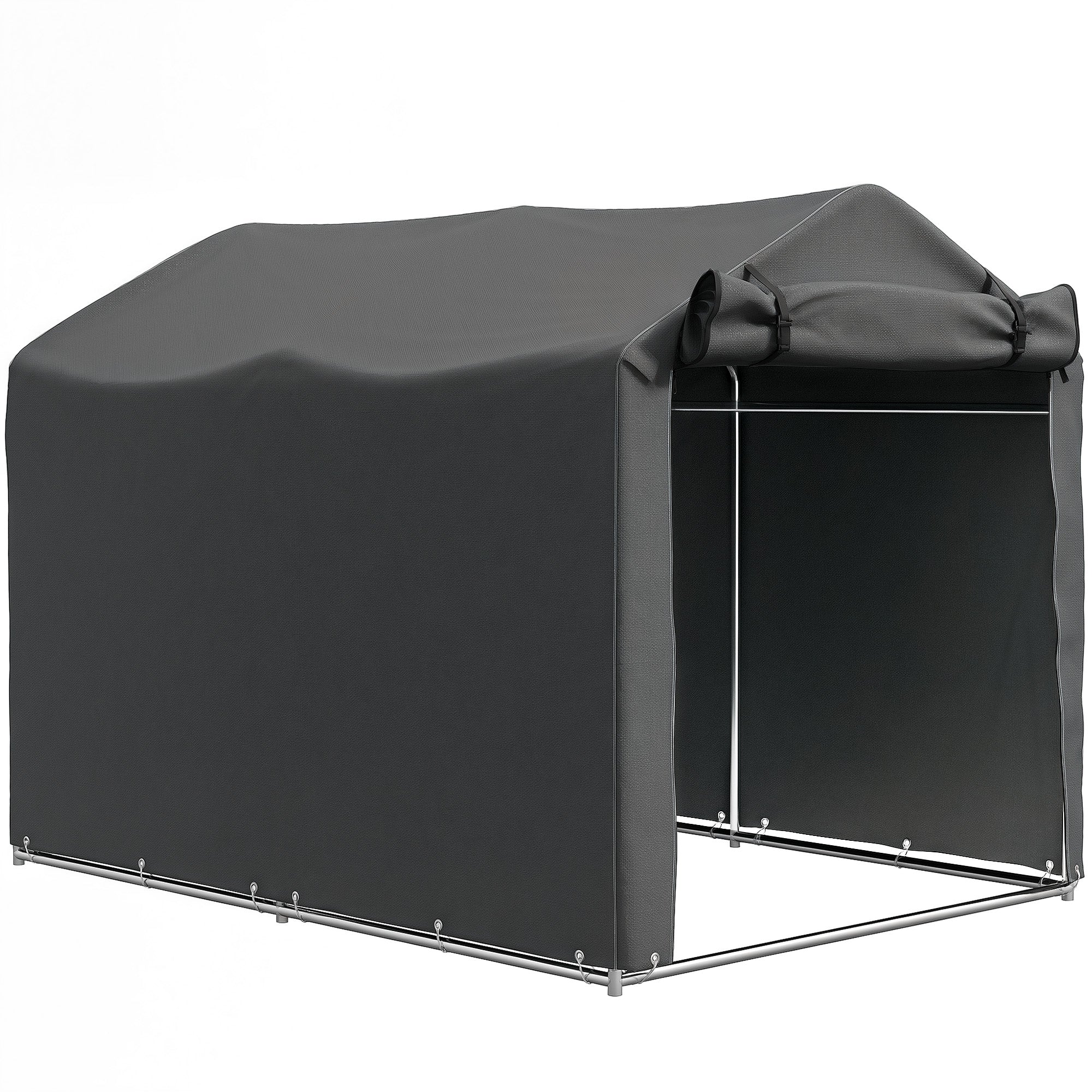Outsunny Carpa De Jardín Exterior Para Herramientas 2,2x1,57x1,65 M Gris Oscuro