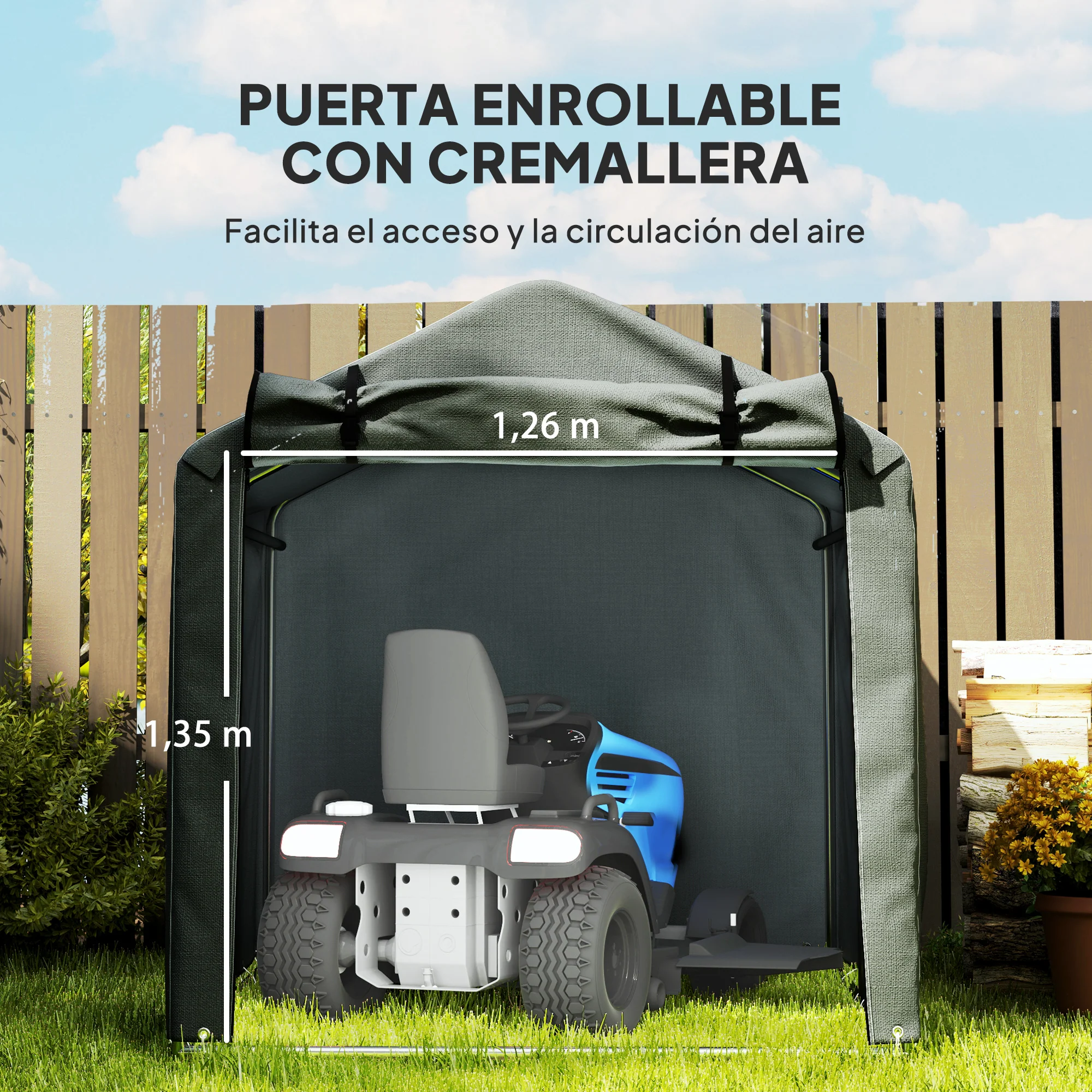 Outsunny Carpa De Jardín Exterior Para Herramientas 2,2x1,57x1,65 M Gris Oscuro - Image 6