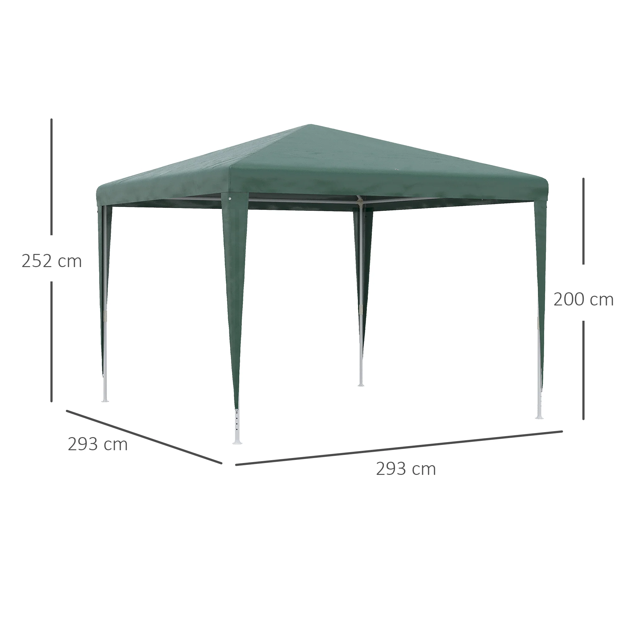 Outsunny Carpa Desmontable 3x3 M Con 4 Orificios De Drenaje Y Marco De Acero - Image 3