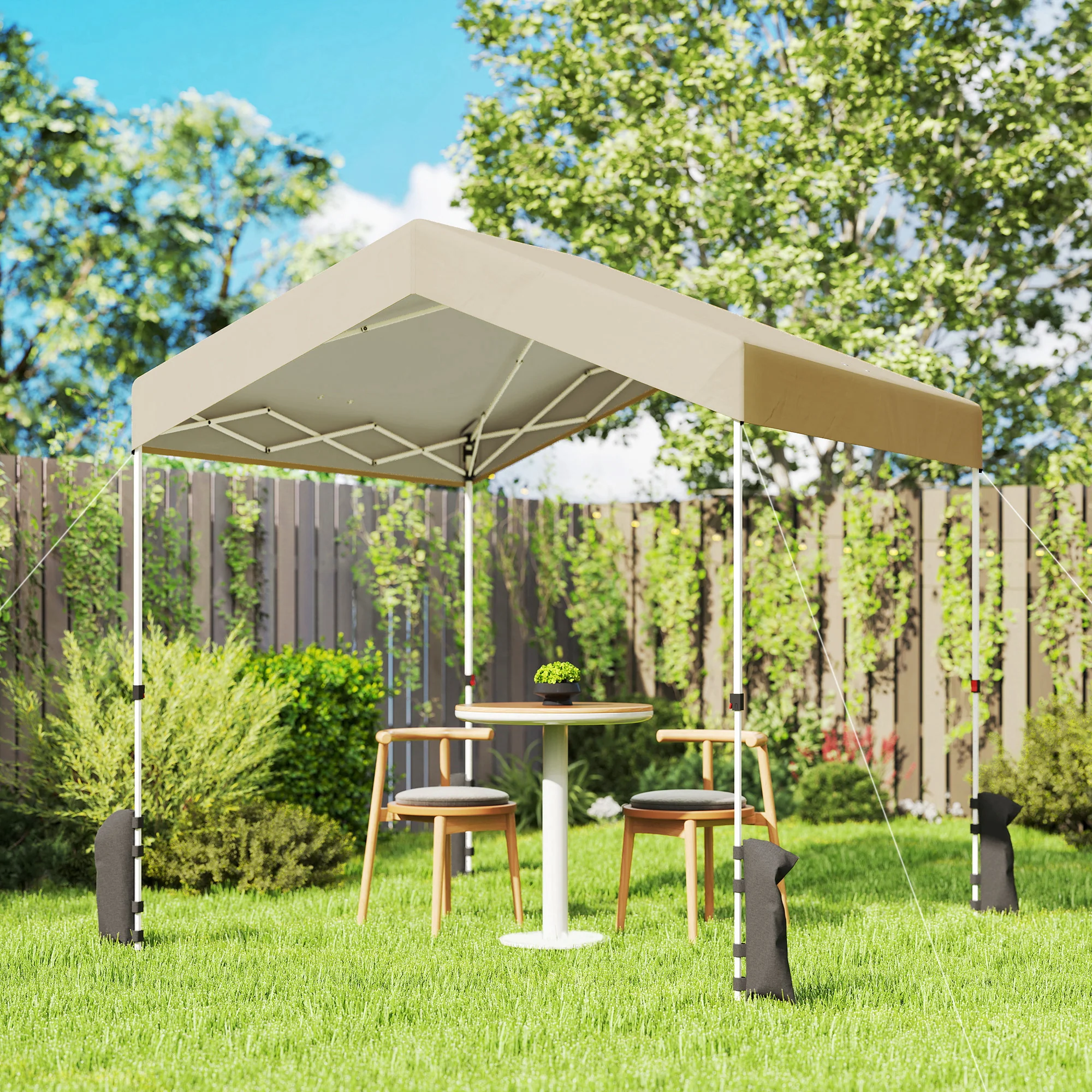 Outsunny Carpa Plegable 2,4x2,4 M Pop-up Upf50+ Bloqueo Central Altura Ajustable - Image 2