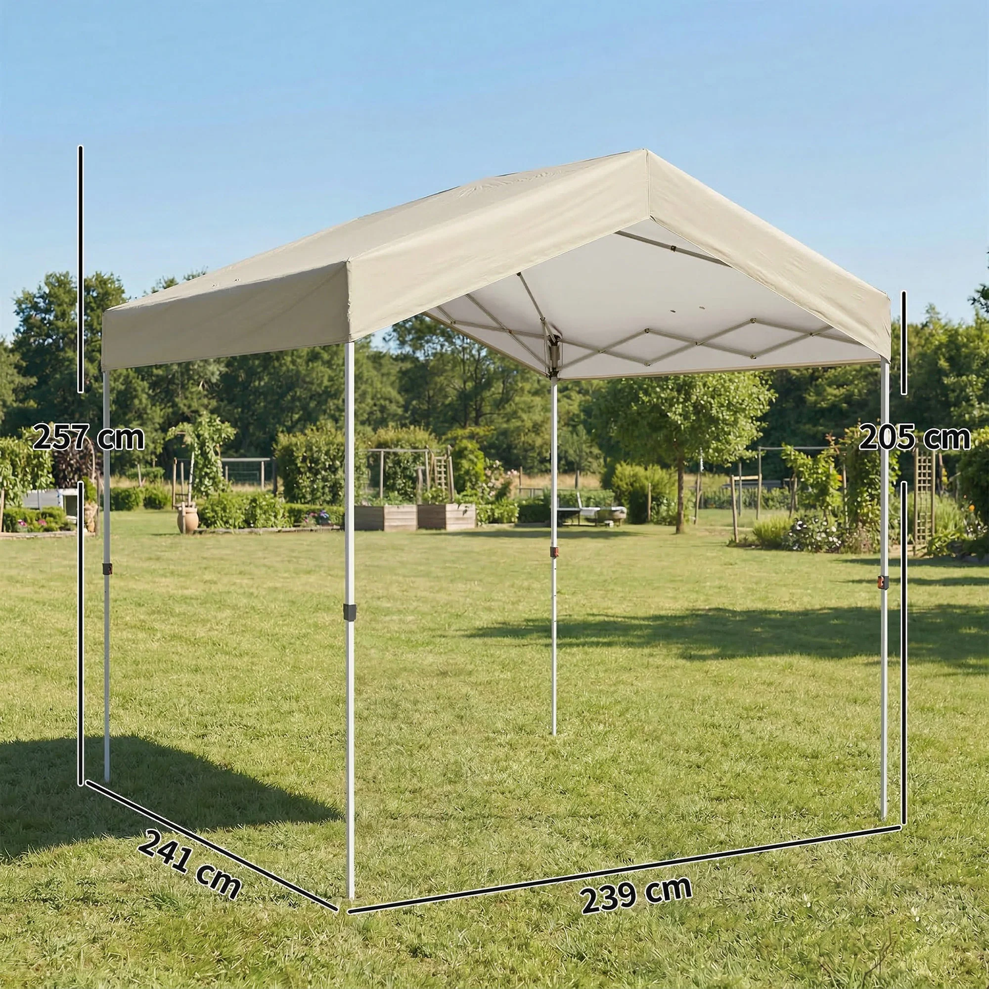Outsunny Carpa Plegable 2,4x2,4 M Pop-up Upf50+ Bloqueo Central Altura Ajustable - Image 3