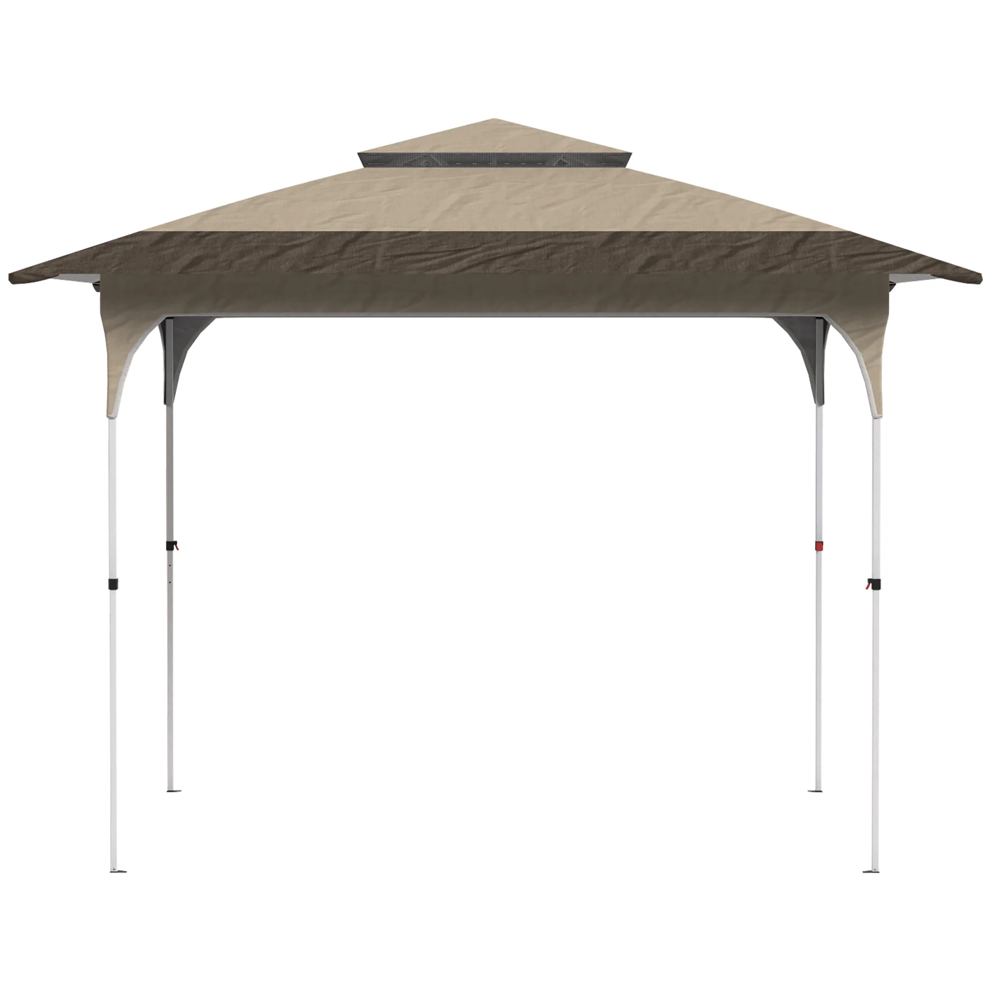 Outsunny Carpa Plegable 3,5x3,5 M Con Doble Techo Altura Ajustable Upf50+ Caqui - Image 4