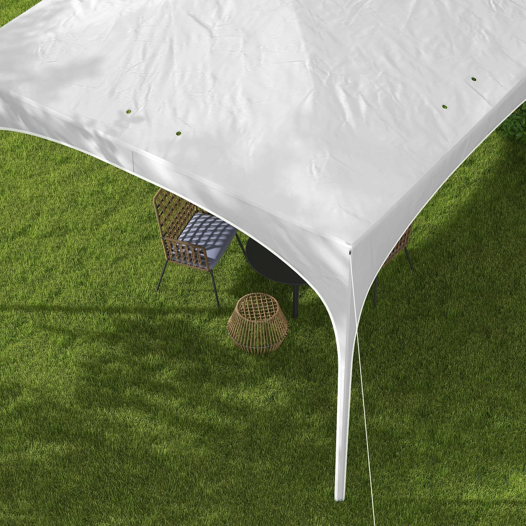 Outsunny Carpa Plegable 3x3 M Altura Ajustable Con Bolsa De Transporte Blanco - Image 4