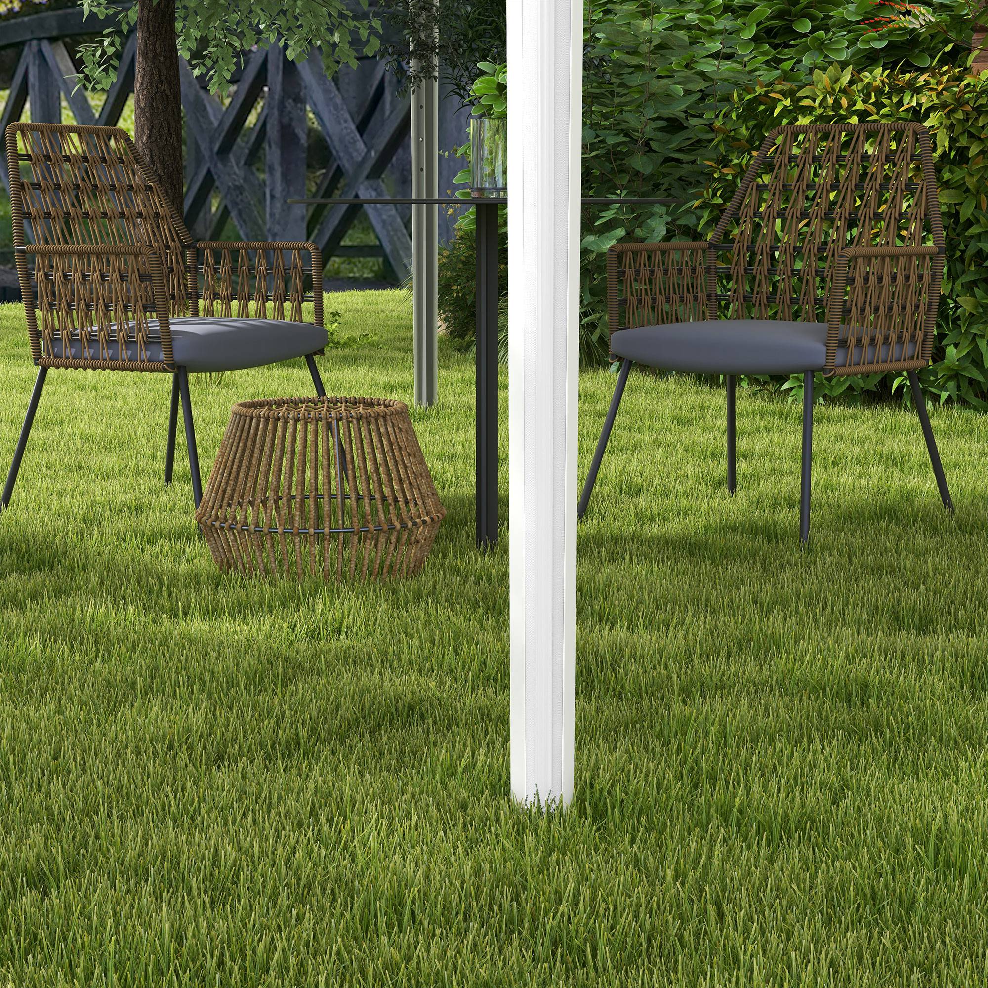 Outsunny Carpa Plegable 3x3 M Altura Ajustable Con Bolsa De Transporte Blanco - Image 5