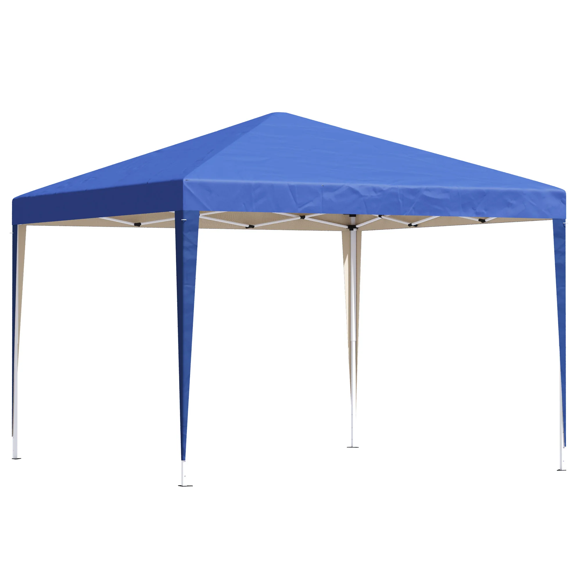 Outsunny Carpa Plegable 3x3 M Con Altura Ajustable Y Bolsa De Transporte Azul