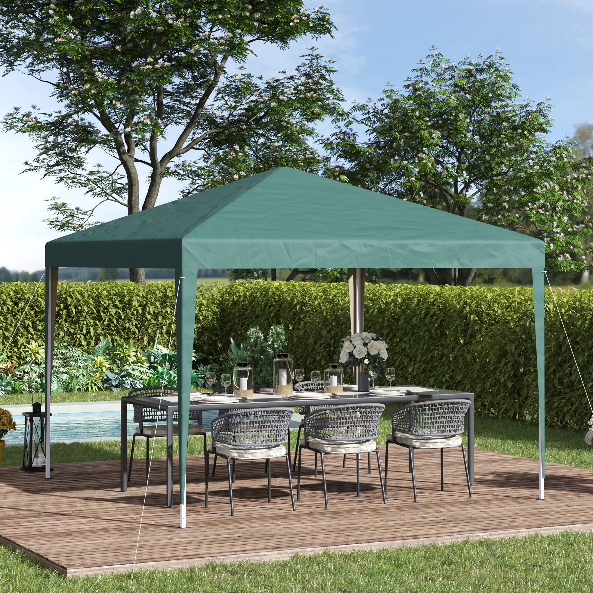 Outsunny Carpa Plegable 3x3 M Con Bolsa De Transporte Altura Ajustable Verde - Image 2