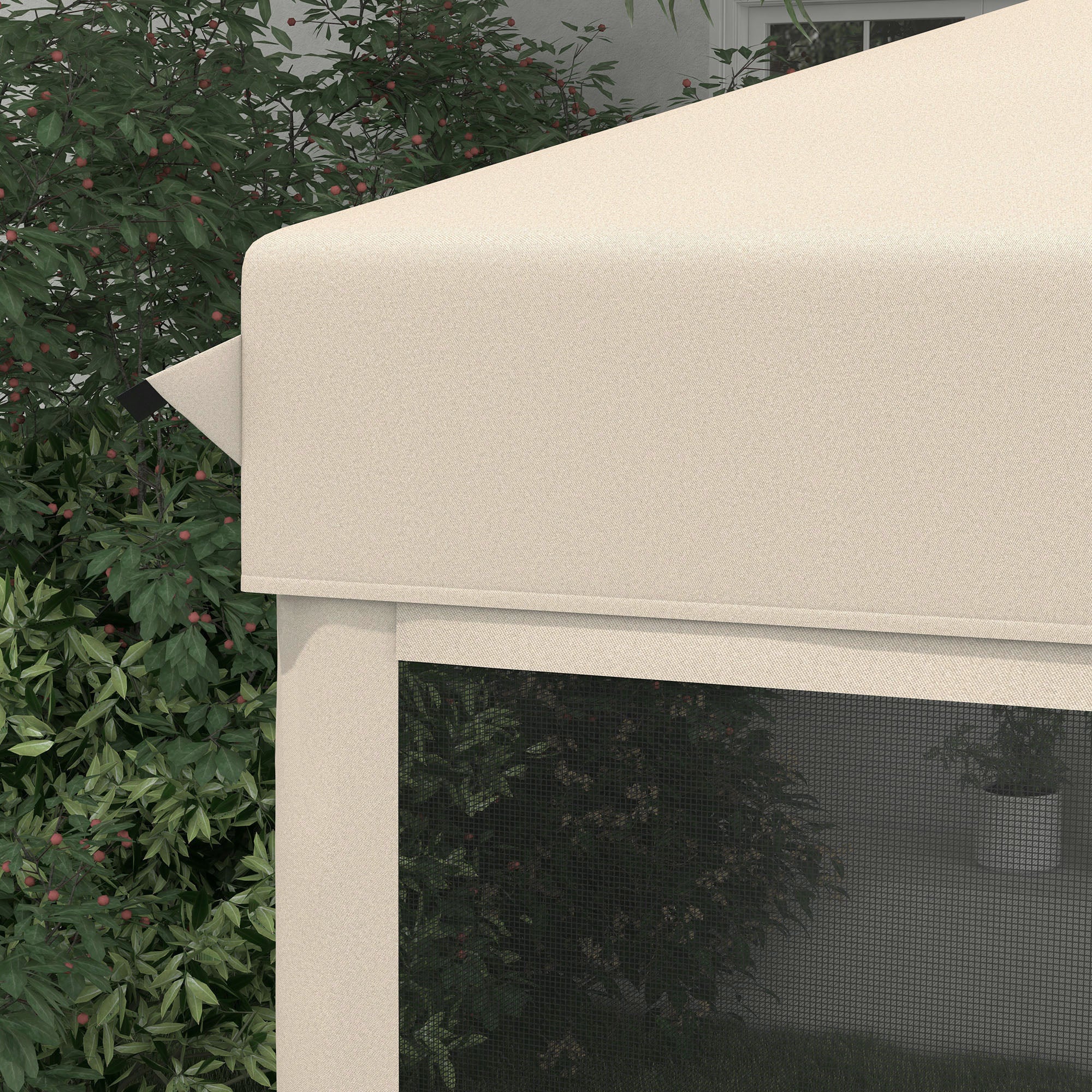 Outsunny Carpa Plegable 3x3 M Con Mosquiteras Anti-uv Marco De Acero Beige - Image 4