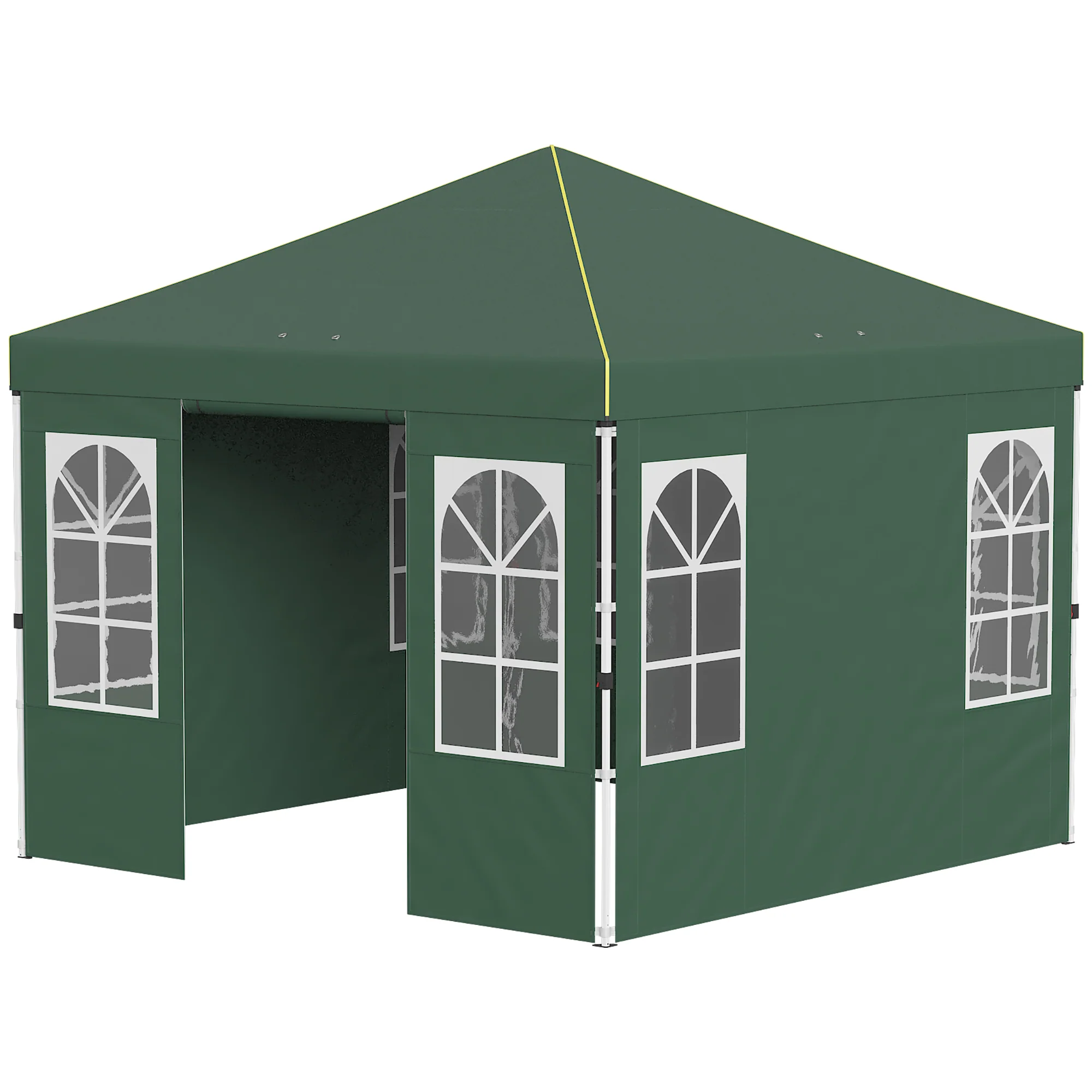 Outsunny Carpa Plegable 3x3m Pop-up Altura Ajustable Laterales Extraíbles Verde - Image 5