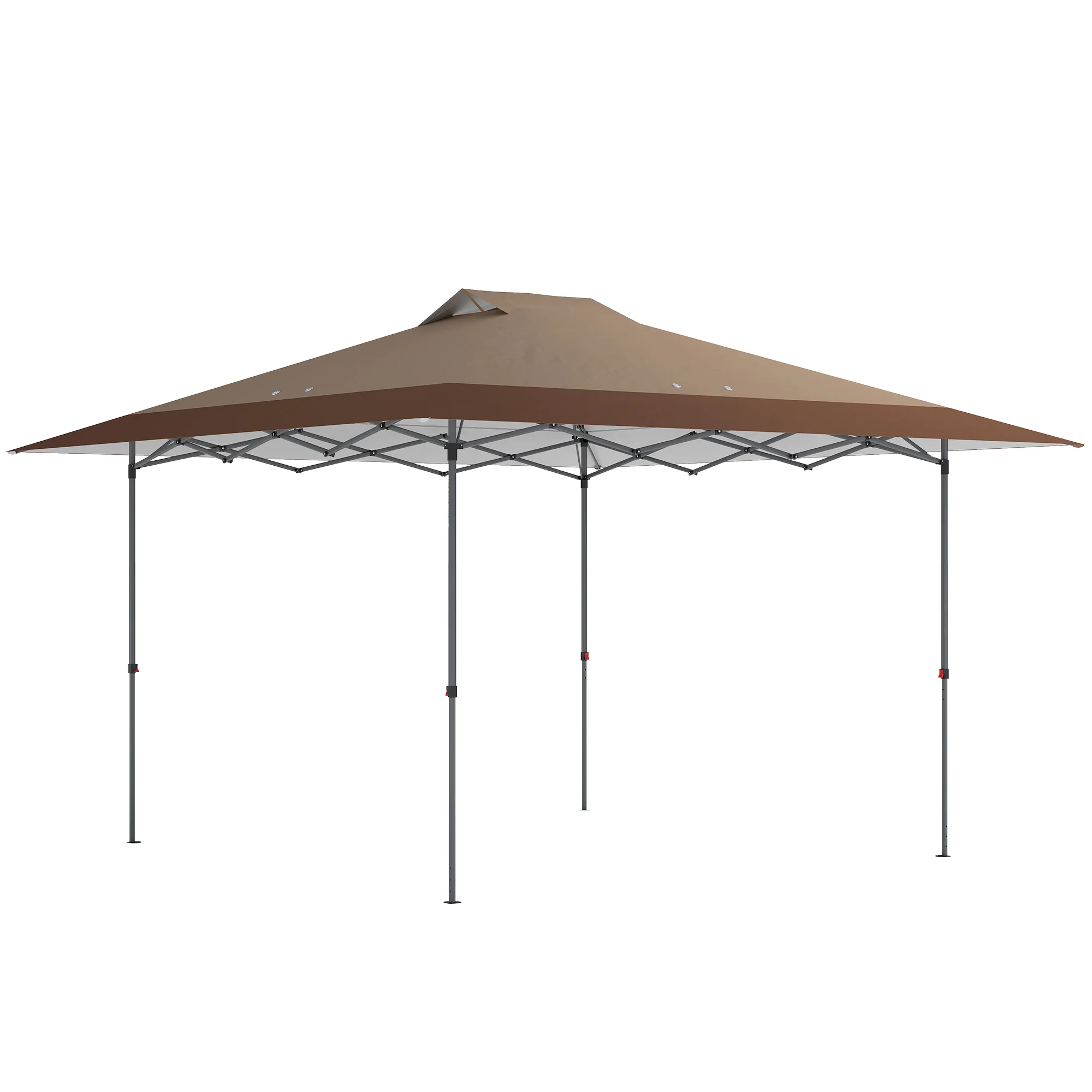 Outsunny Carpa Plegable 4x4 M Con Bloqueo Central Y Altura Ajustable Beige