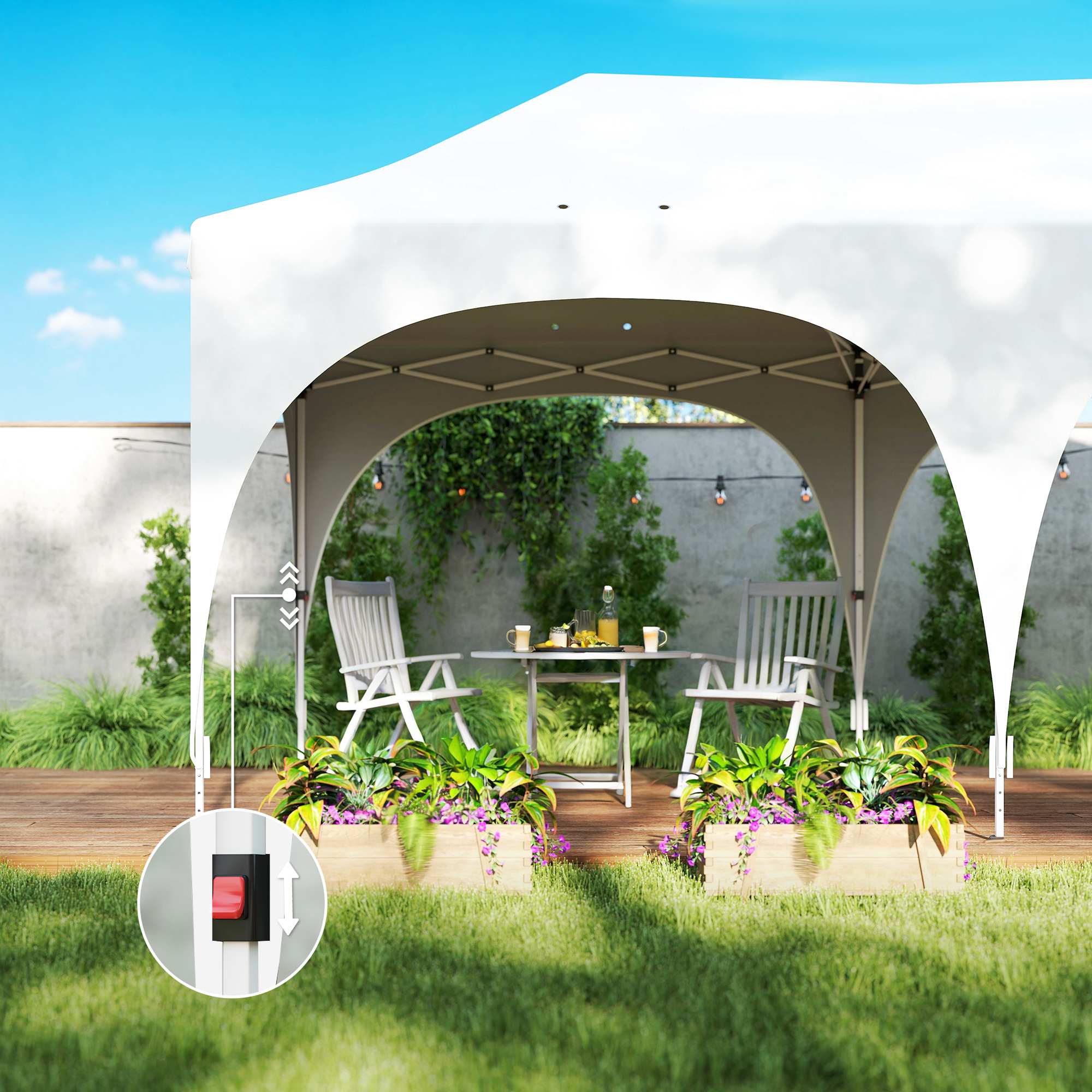 Outsunny Carpa Plegable 6x3 M Con Altura Ajustable 6 Laterales Extraíbles Gris - Image 5