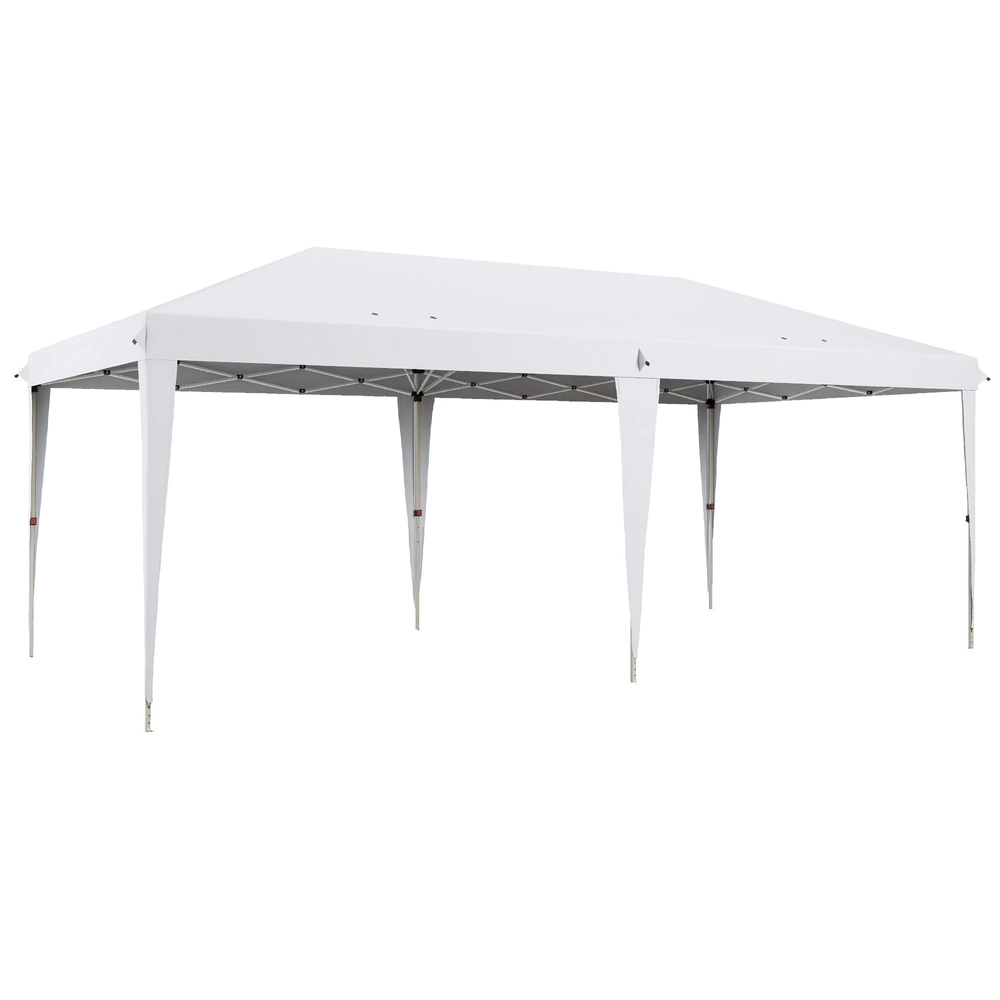 Outsunny Carpa Plegable 6x3 M Con Altura Ajustable Anti-uv Blanco