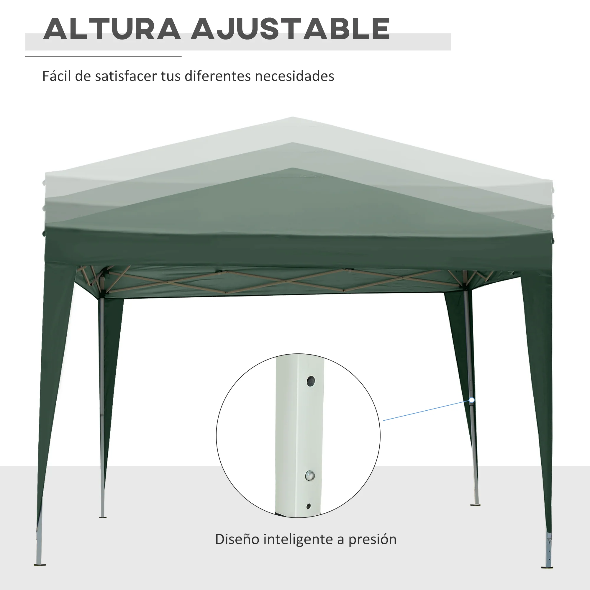 Outsunny Carpa Plegable Con 4 Paredes Desmontables 3x3 M Para Exterior Verde - Image 5