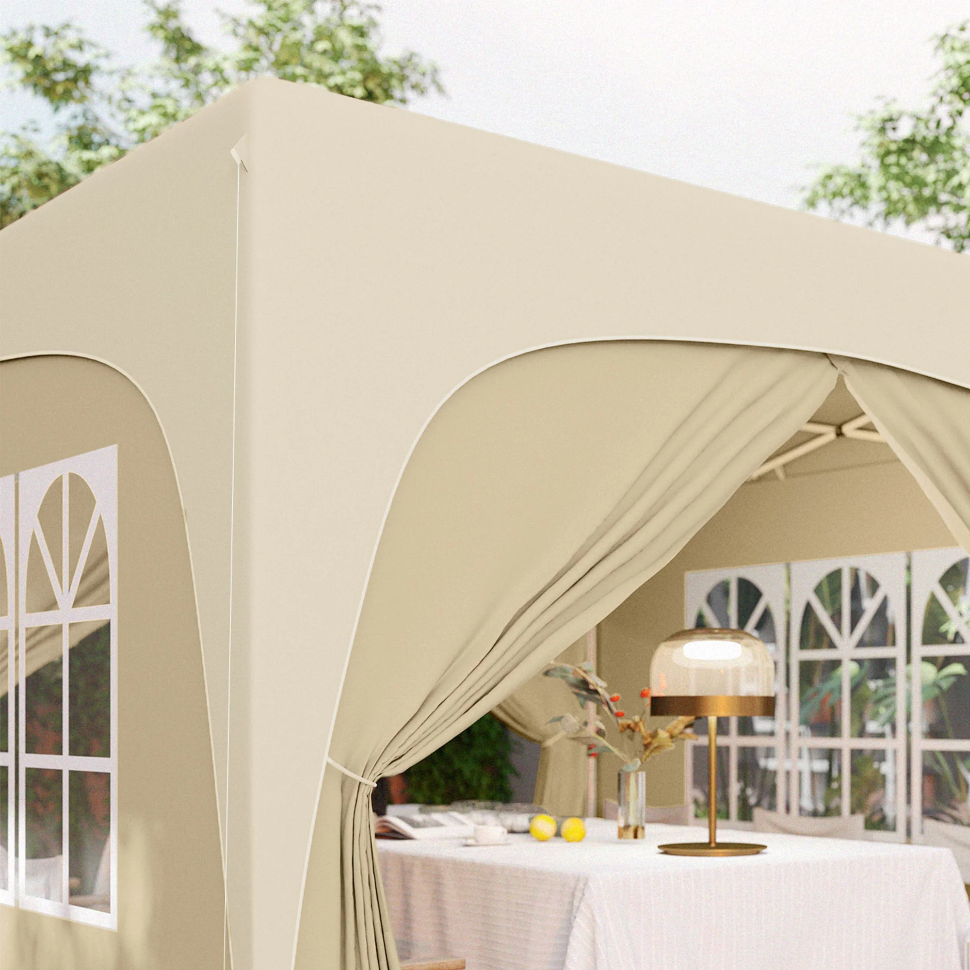 Outsunny Carpa Plegable Gazabo 3x3 M Con Paneles Laterales Upf50+ Arena - Image 5
