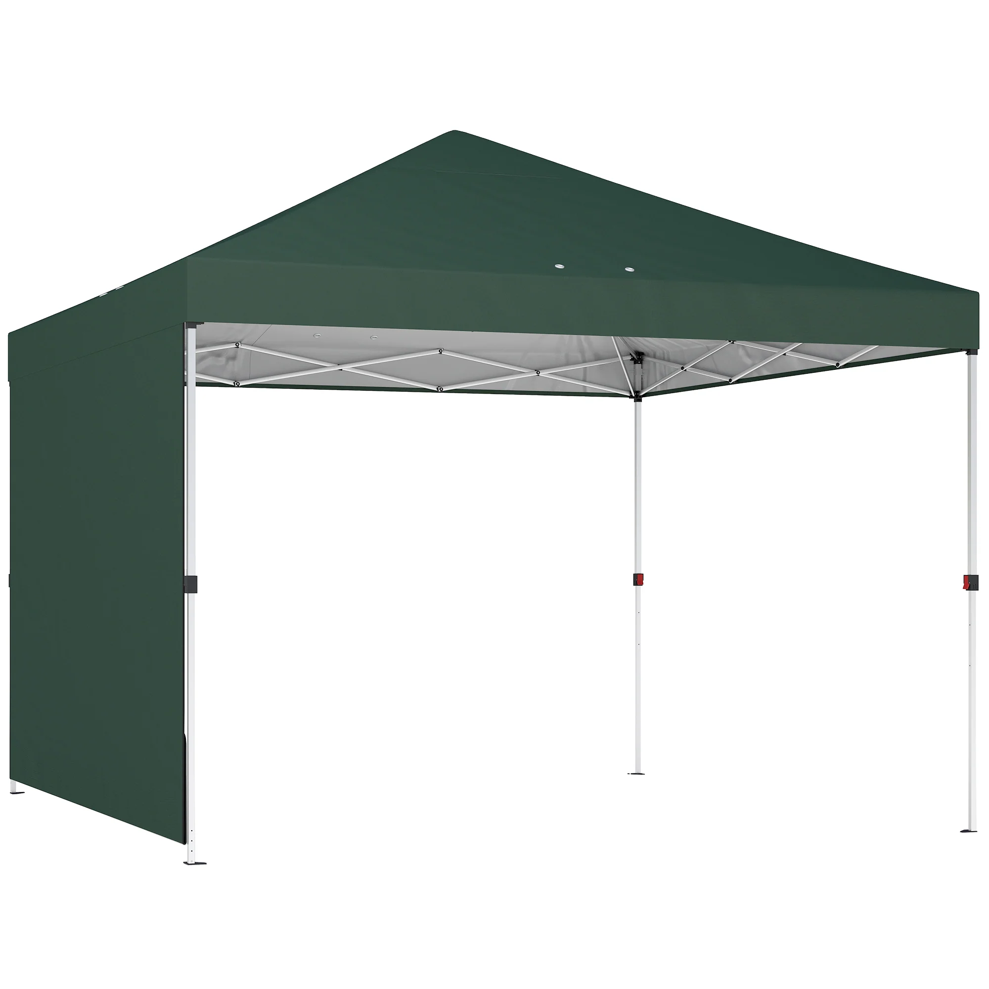 Outsunny Carpa Plegable Pop-up 3x3 M Con Pared Upf50+ Altura Ajustable Verde