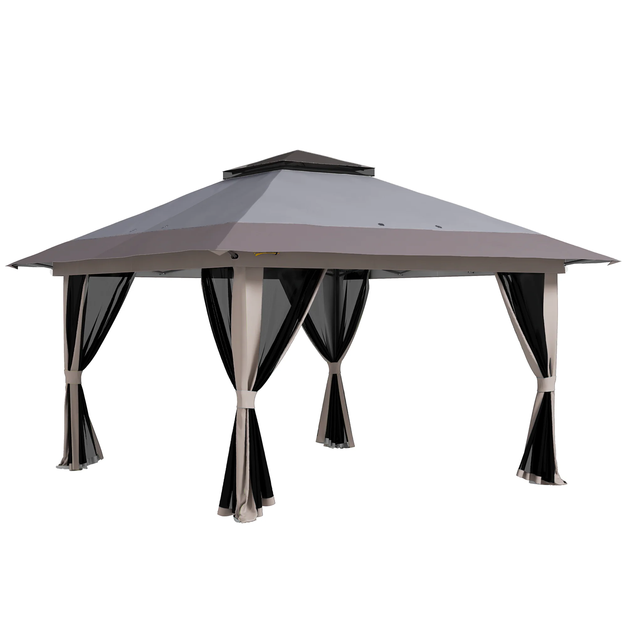Outsunny Carpa Plegable Pop-up 4x4x2,8 M Altura Ajustable Protección Uv50+