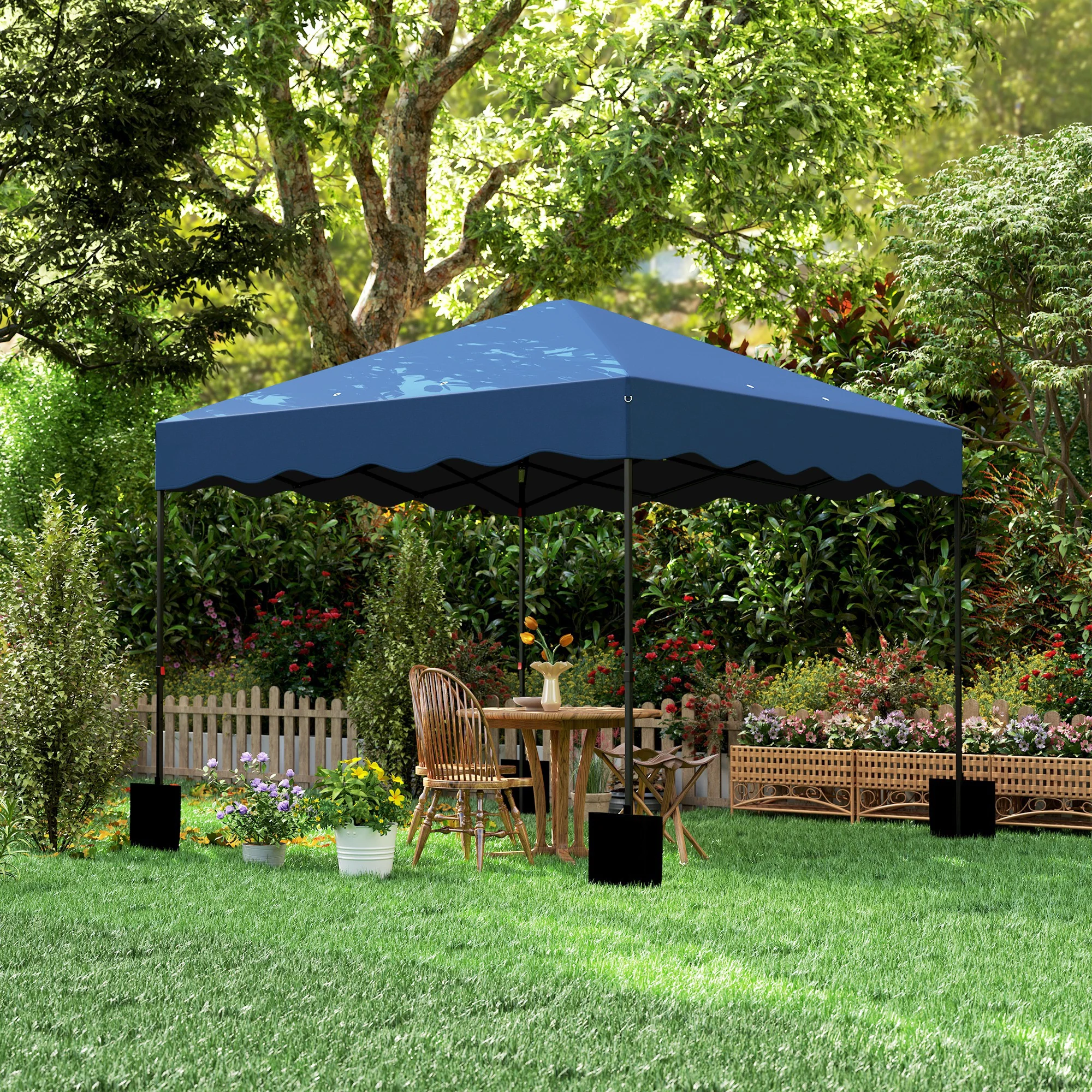 Outsunny Carpa Plegable Pop-up Gazebo 3x3 M Con Protección Uv 50+ Azul Oscuro - Image 5