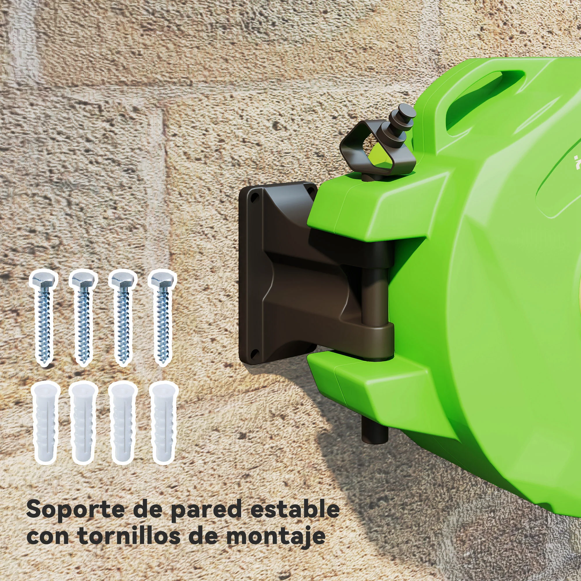 Outsunny Carrete Para Manguera Mural Portamanguera 15m Roll-up Automático - Image 6