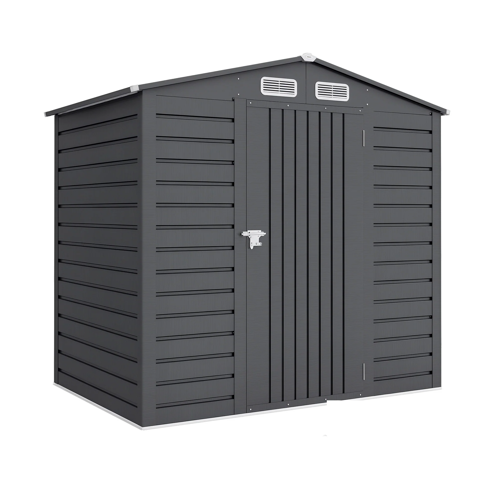 Outsunny Caseta De Jardín 190x131x188 Cm Con 2 Ventilaciones Y Puerta Gris