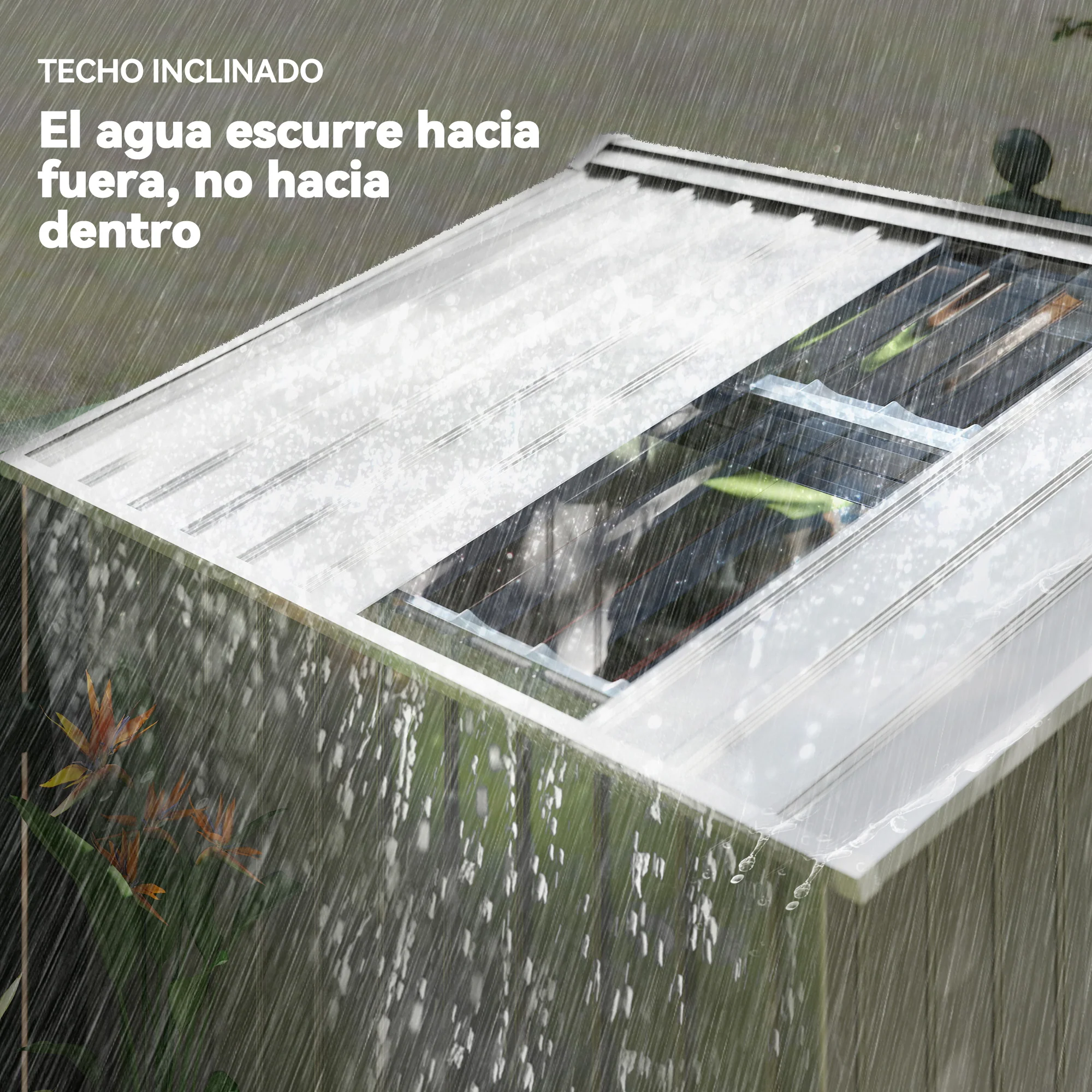 Outsunny Caseta De Jardín 213x130x185 Cm Con 2 Puertas Correderas Y 4 Ventanas - Image 4