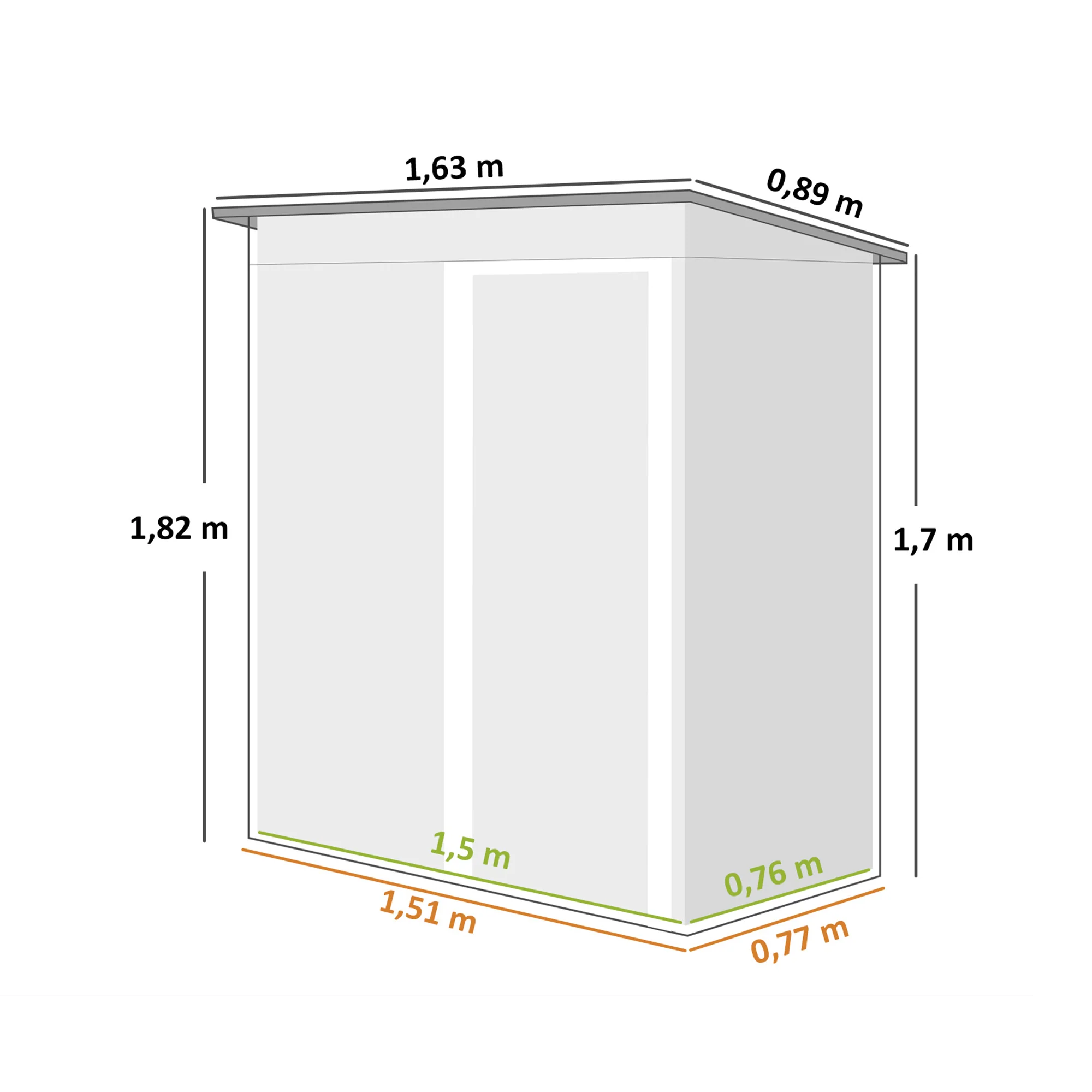 Outsunny Caseta De Jardín Exterior 1,16 M² 163x89x182 Cm Con Puerta Corredera - Image 3